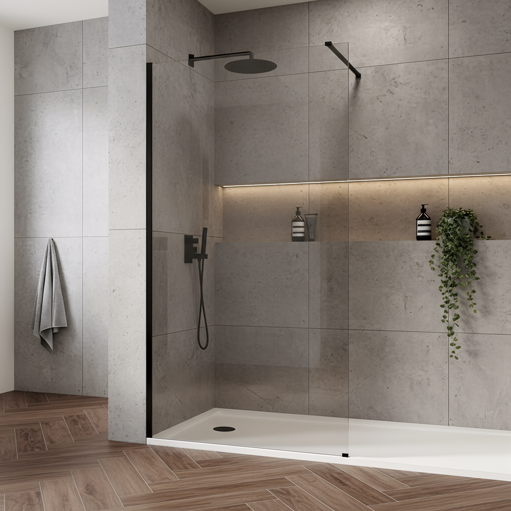 Paravan De Dus Rea Flexi Transparent / Black 110  3