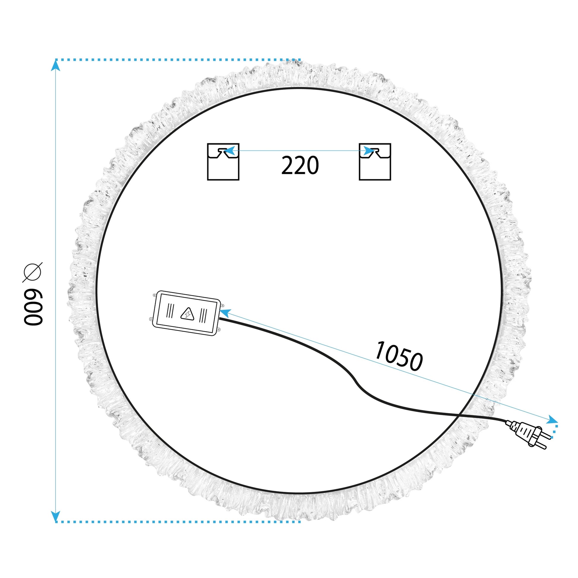 Oglindă Led 60cm Yh-3561  8