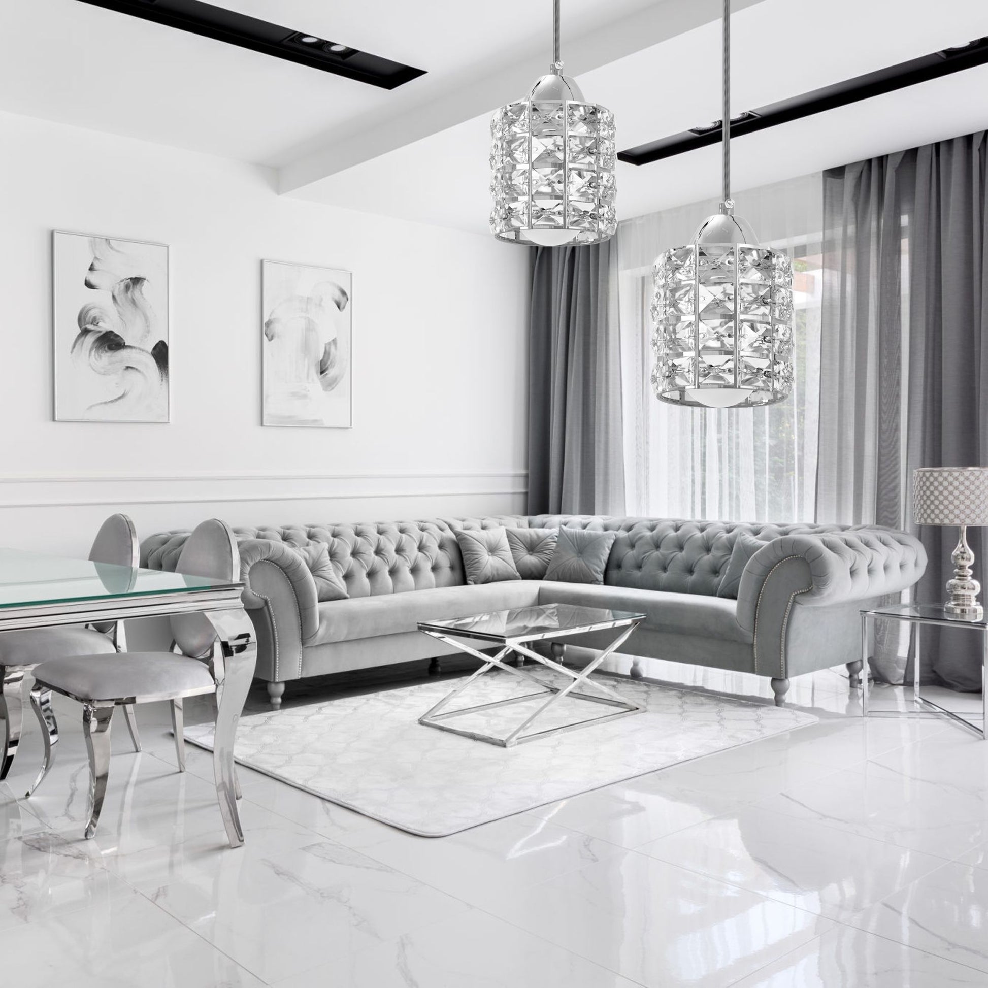 Lampă de tavan cristal argintiu APP727-1CP  6