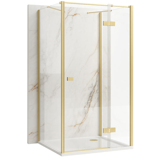 Cabina de dus Rea Atlas 120x100 Brush Gold stanga 1