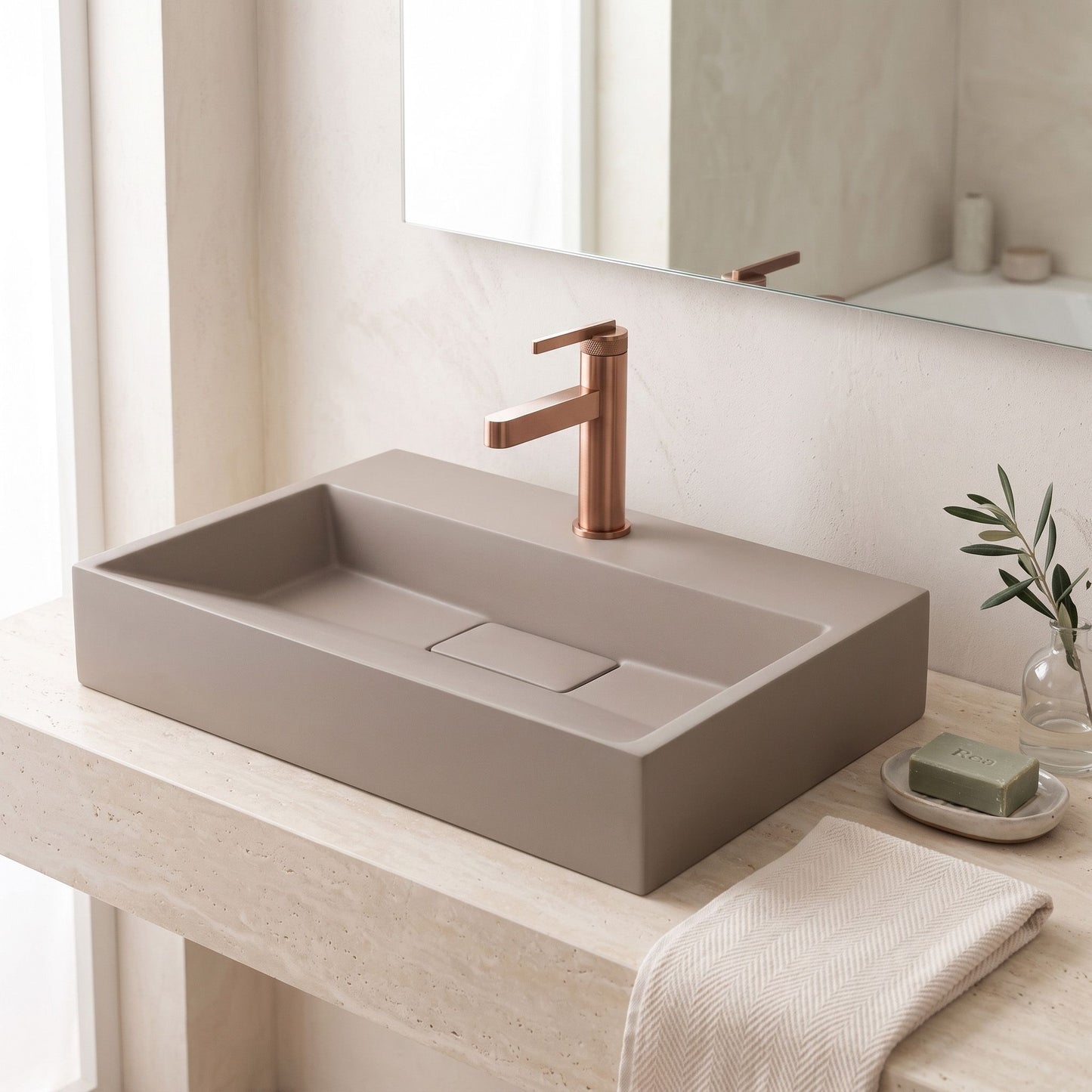 Lavoar Din Compozit Rea GOYA TAUPE 60CM 3