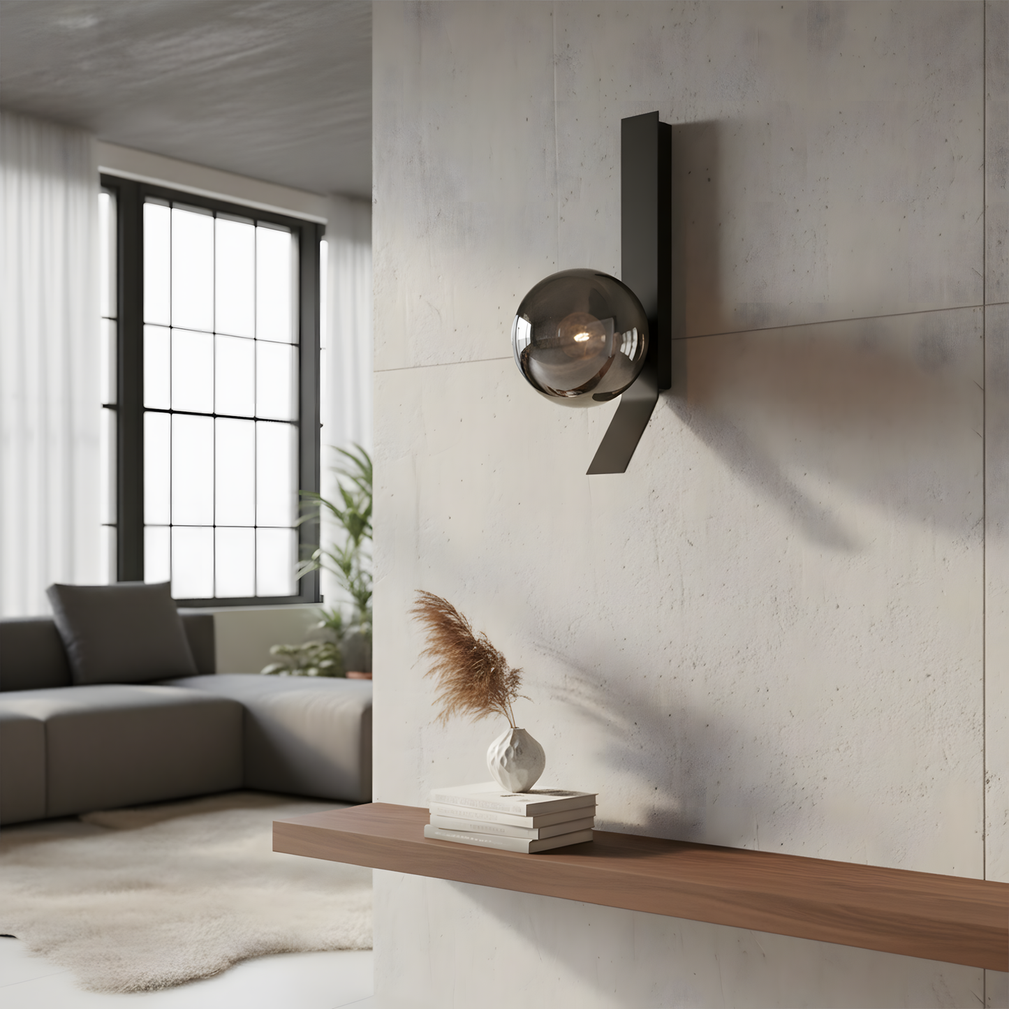 Aplică De Perete APP1757-1W Crom Negru  2