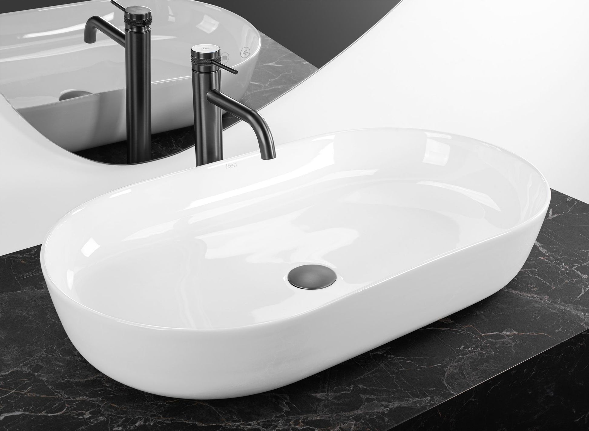 Lavoar ceramic pentru blat CLEO 71 alb - REA  2