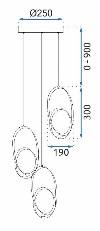 Lampă Suspendată Led G082-3cpr Gold  9