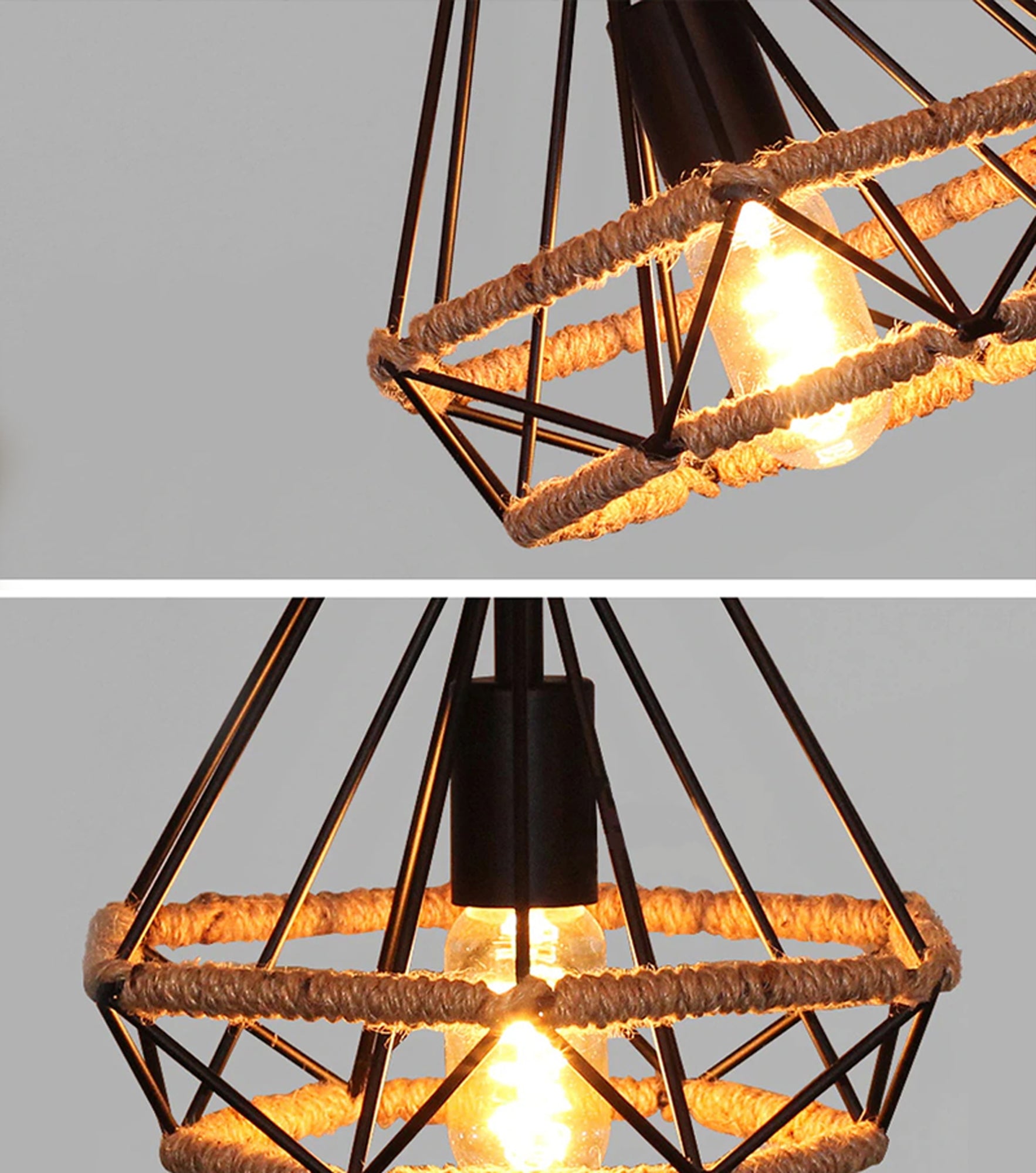 Lampă De Tavan, Geometrică, Suspendată, Stil Mansardă, Frânghie APP679-1CP  3