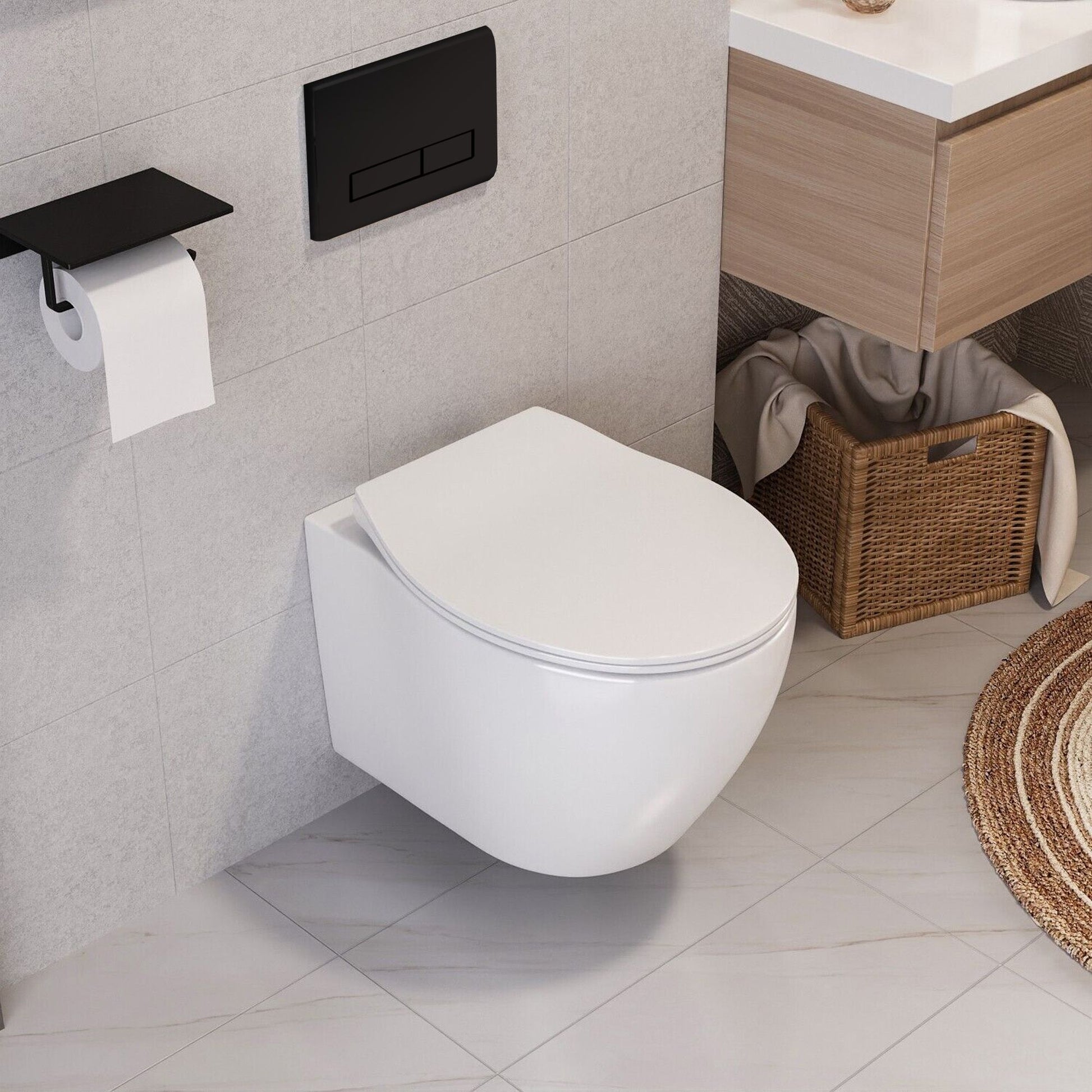 Buton H pentru cadru WC încastrat Black Mat  5