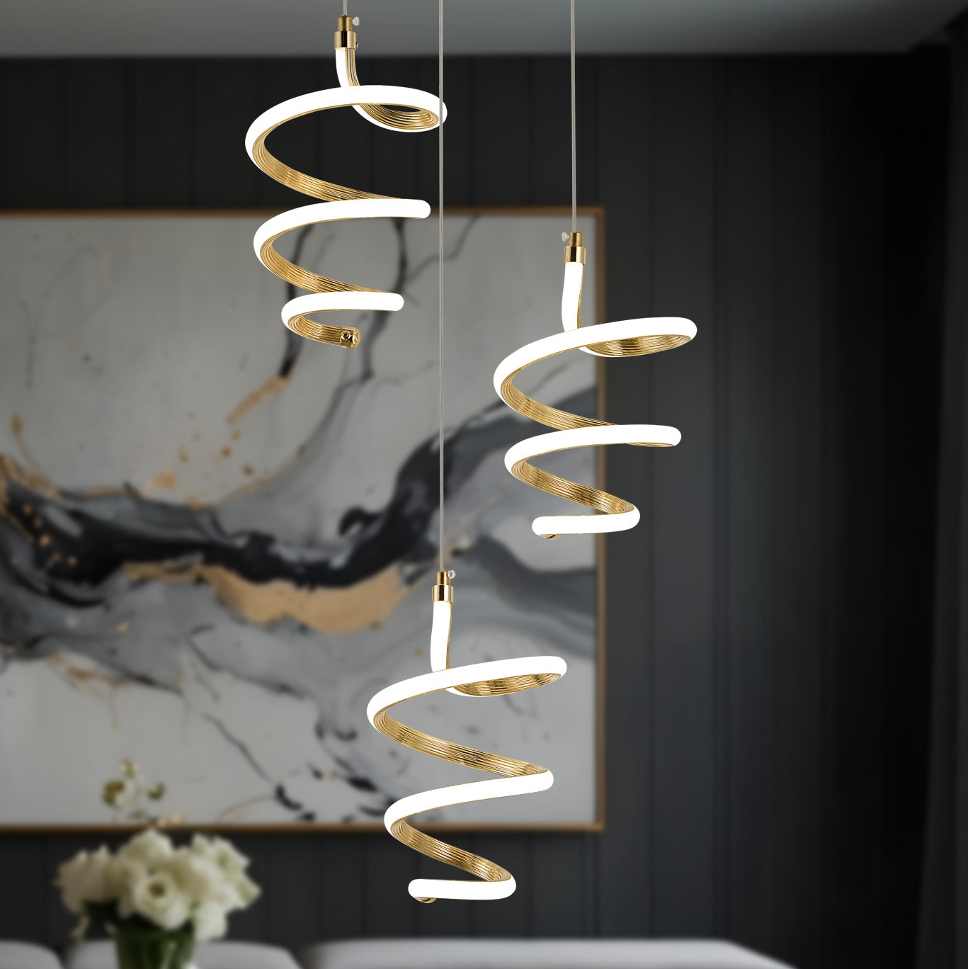 Lampă Suspendată Led G075-3cpr Gold  7