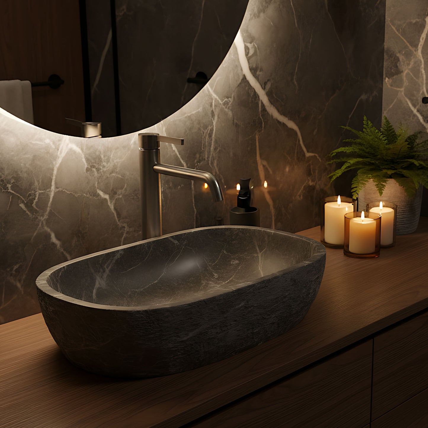 Baterie Pentru Baie Rea Foster Brush Nickel High  7