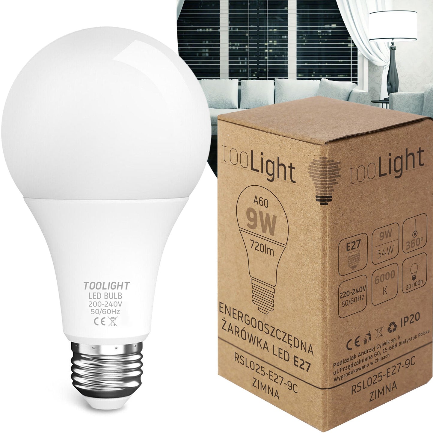 Bec cu LED RSL025 E27 9W Cold  1