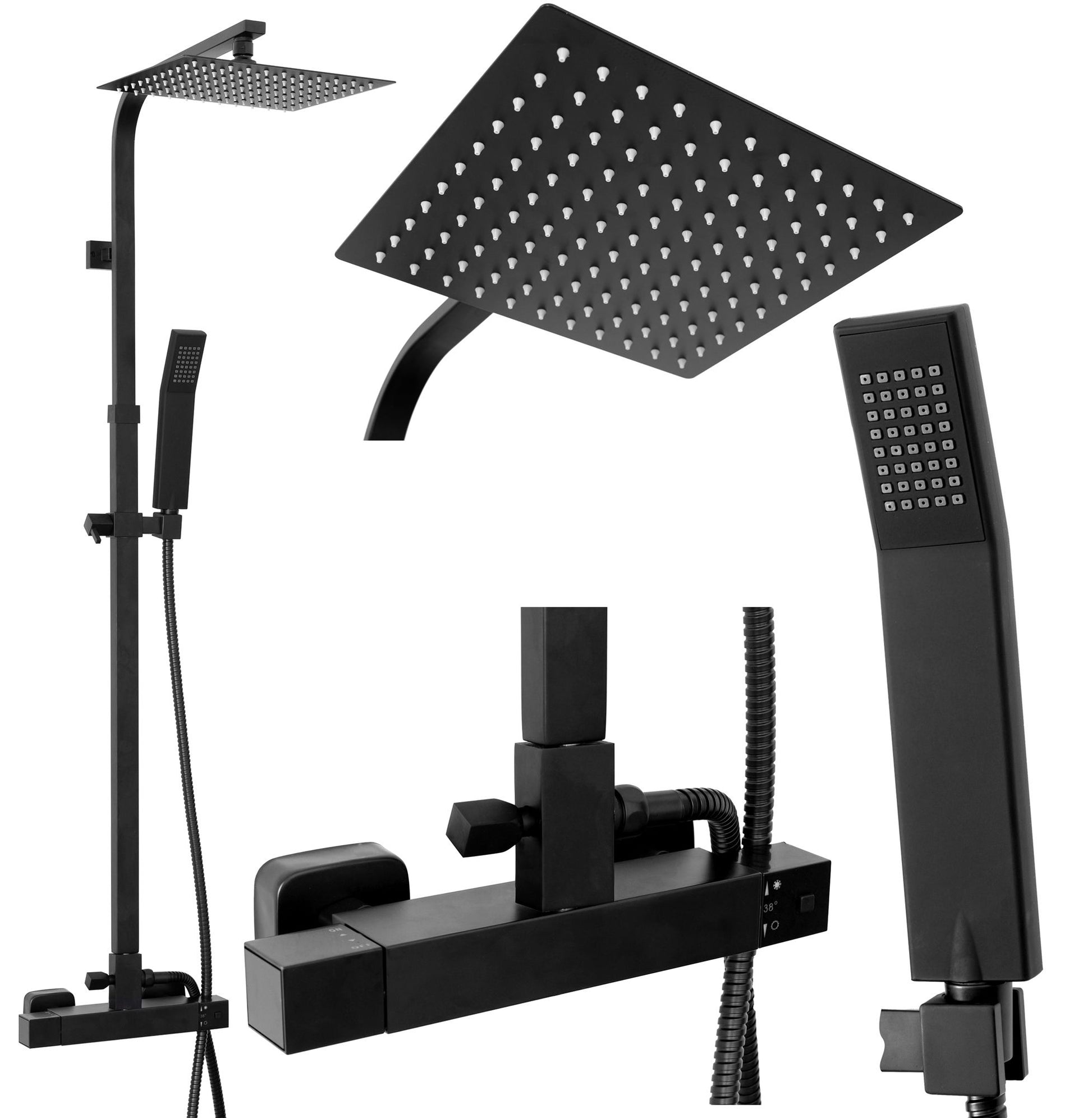 Set de dus Rea FENIX Milan Termostat Black Mat 4