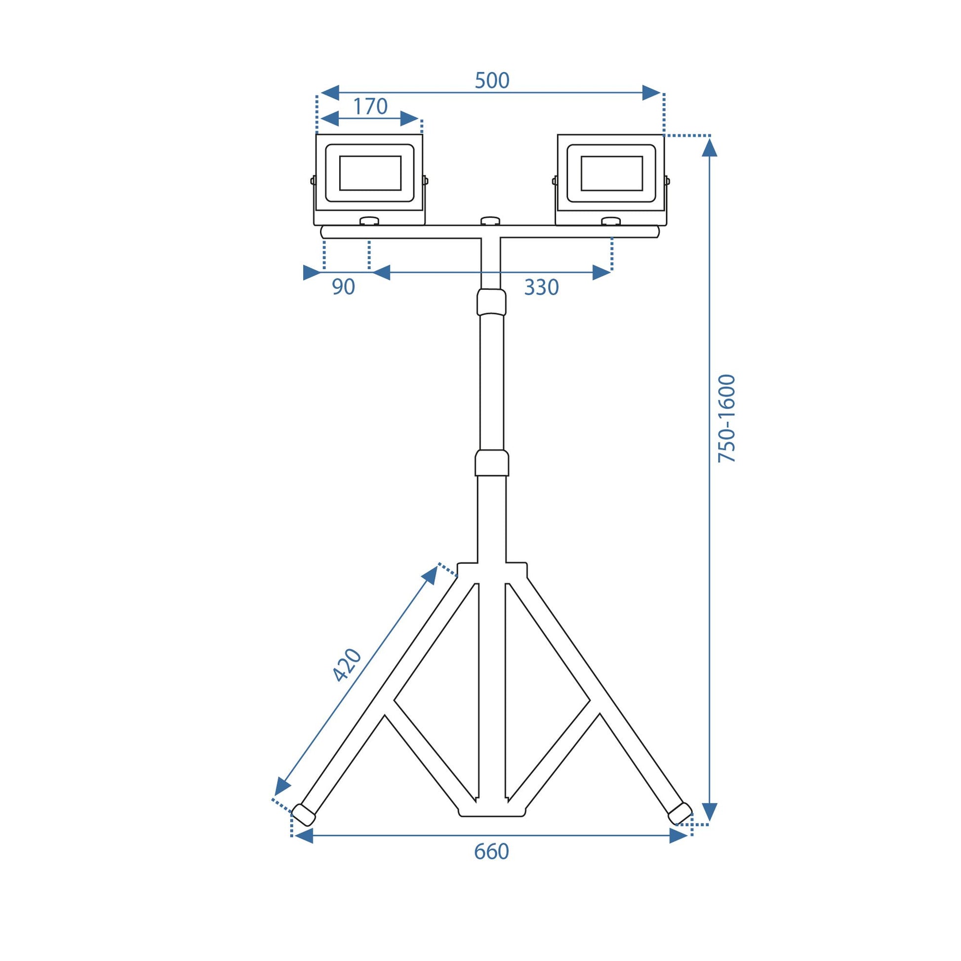 Halogen LED budowlany na statywie RSL005-2x50N 10