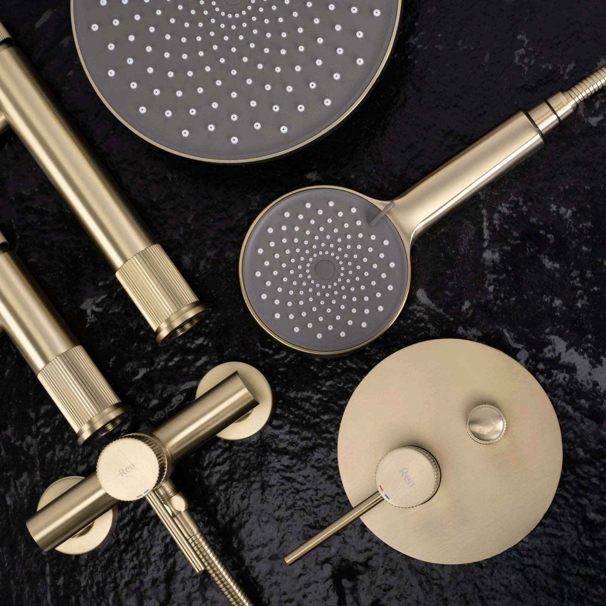 Set de dus incastrat Rea Lungo Stripe Gold Brush + BOX  6