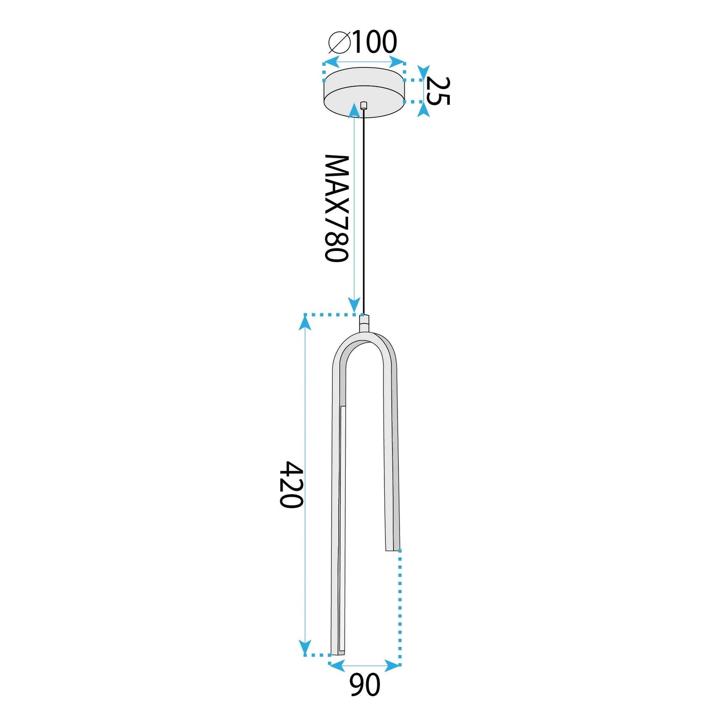 lampă suspendată LED APP1803-CP Brush Gold  6