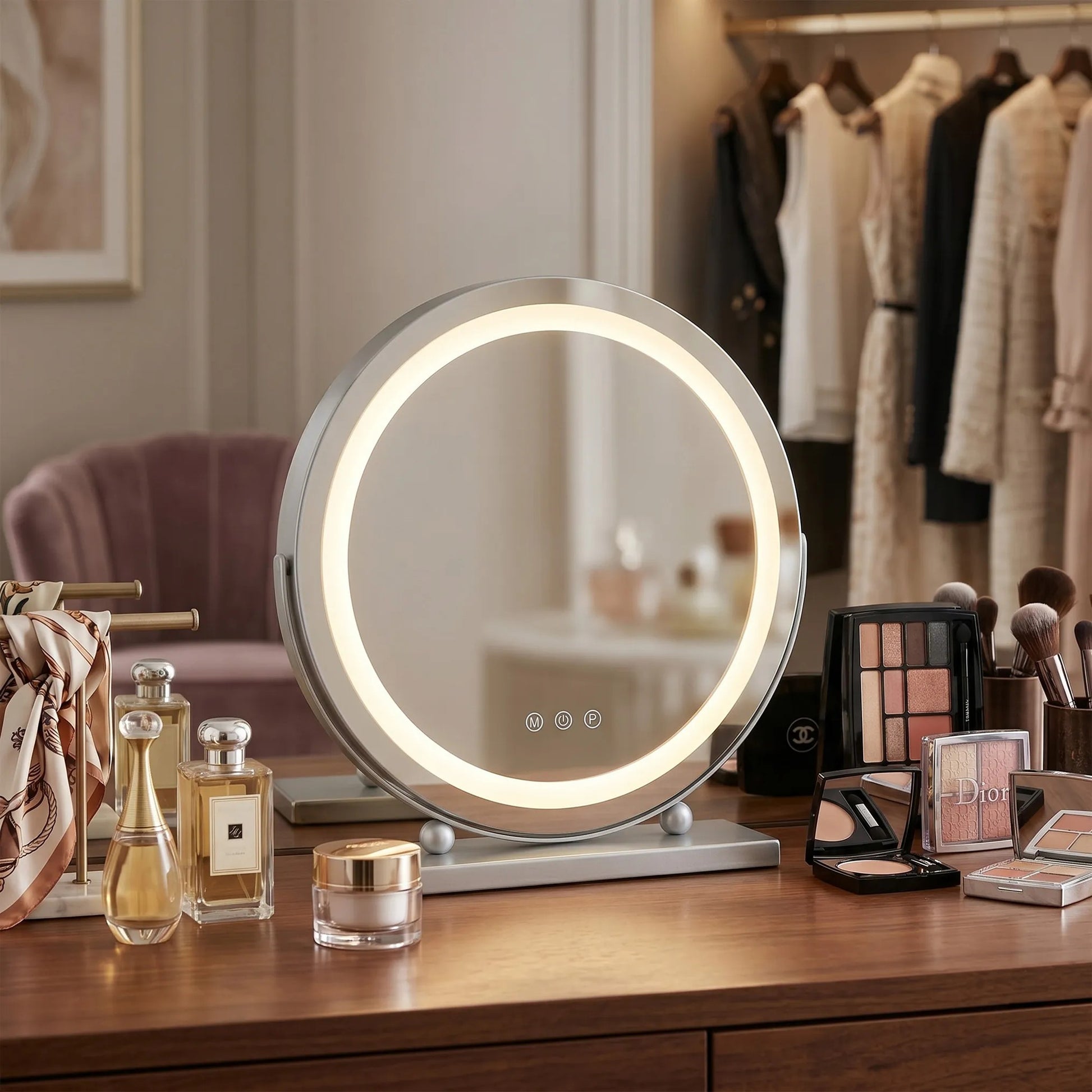 Oglindă LED MAKE-UP Chrome 40 cm  6