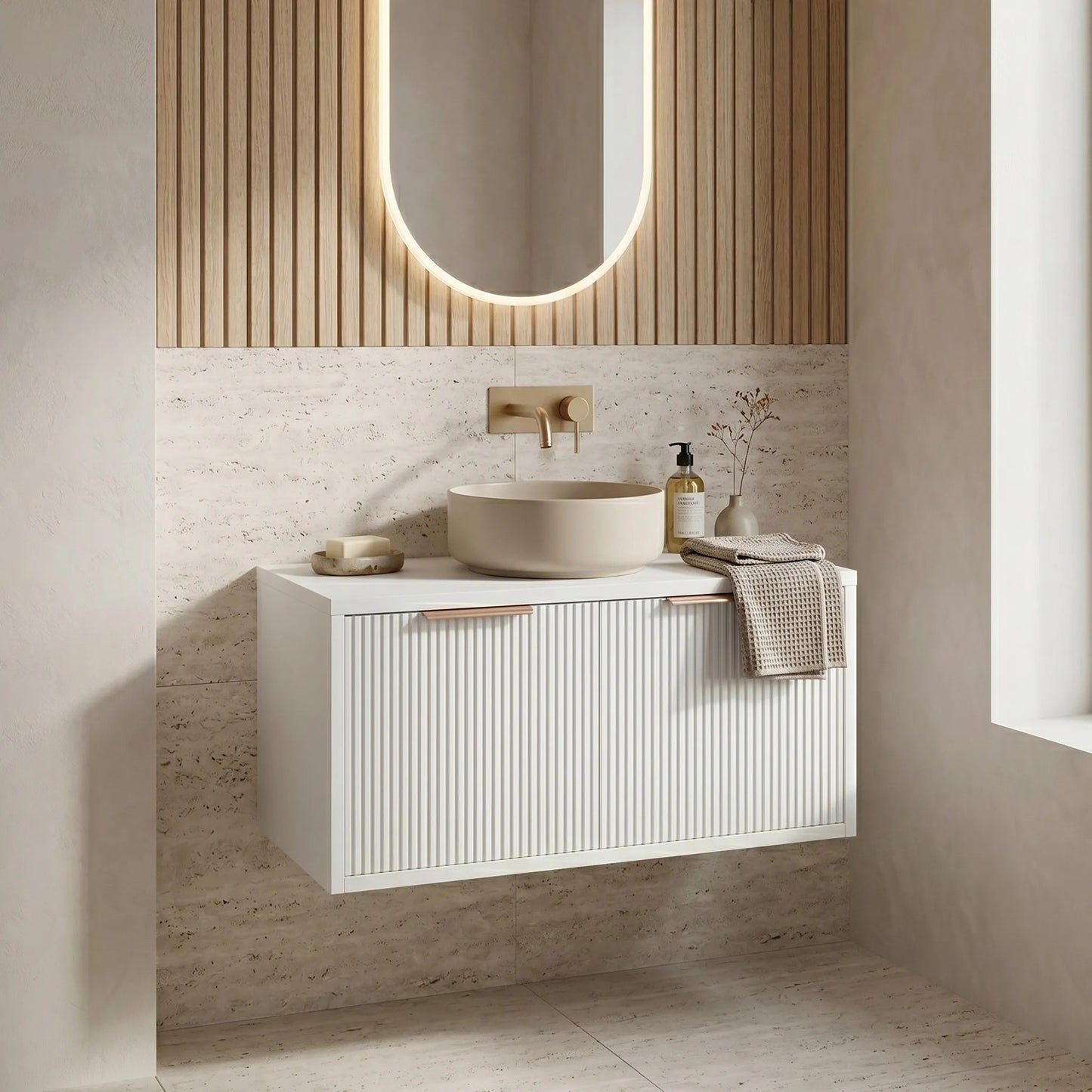 Dulap baie pentru lavoar Rea Core 80cm White  6