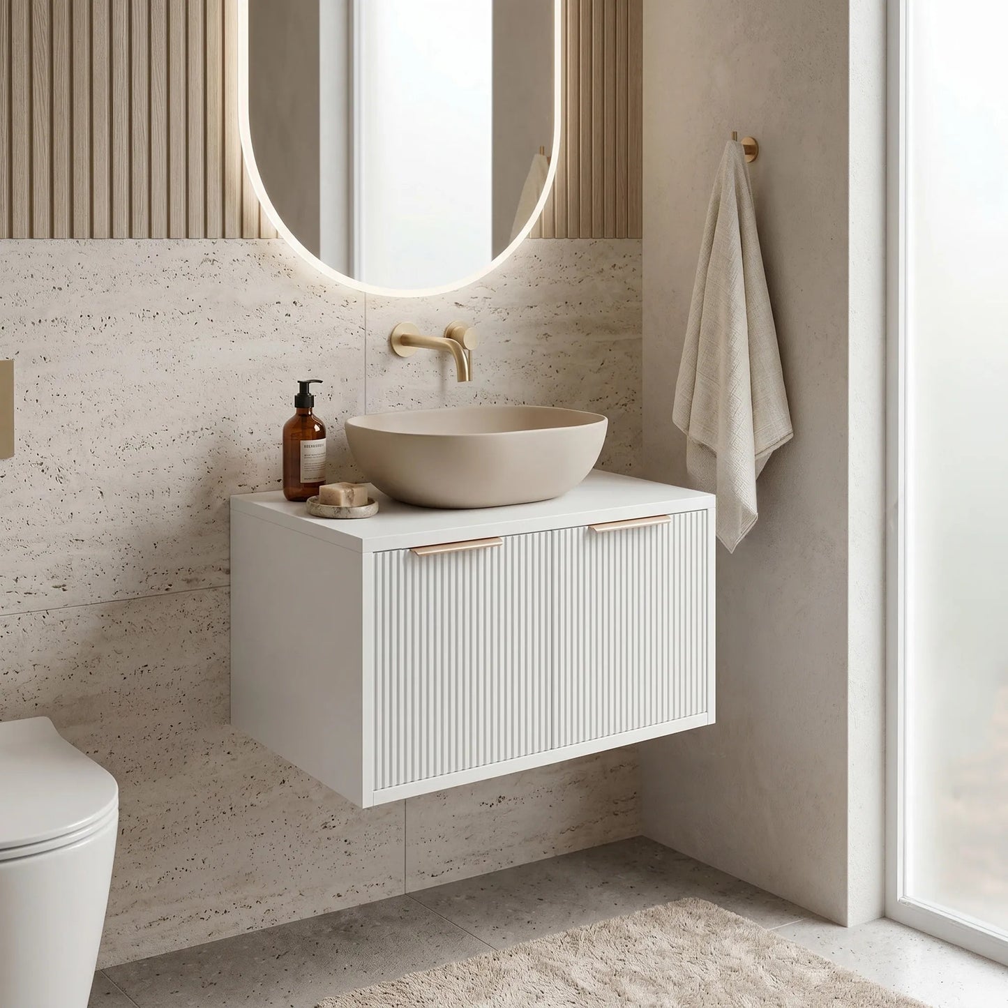 Dulap baie pentru lavoar Rea Core 60cm White  6