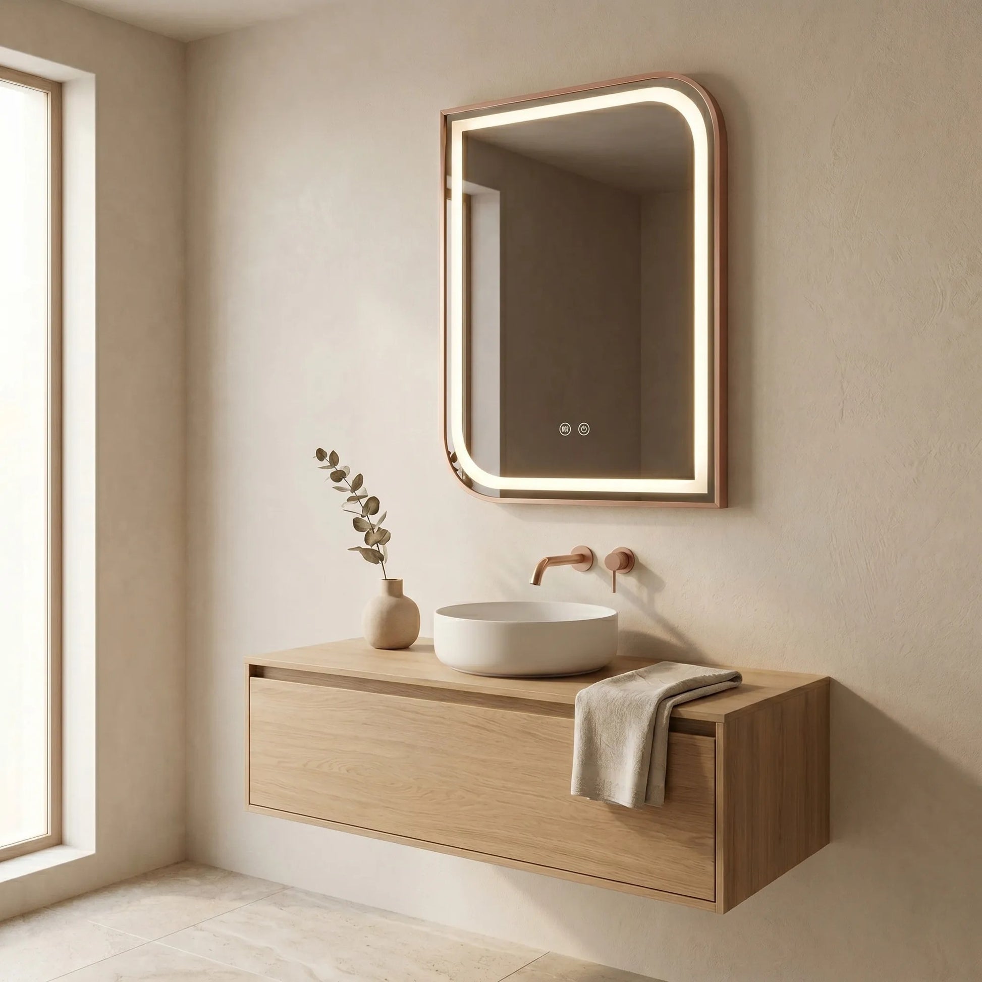 Oglindă LED ZONE 70x50 BRUSH  ROSE GOLD  6