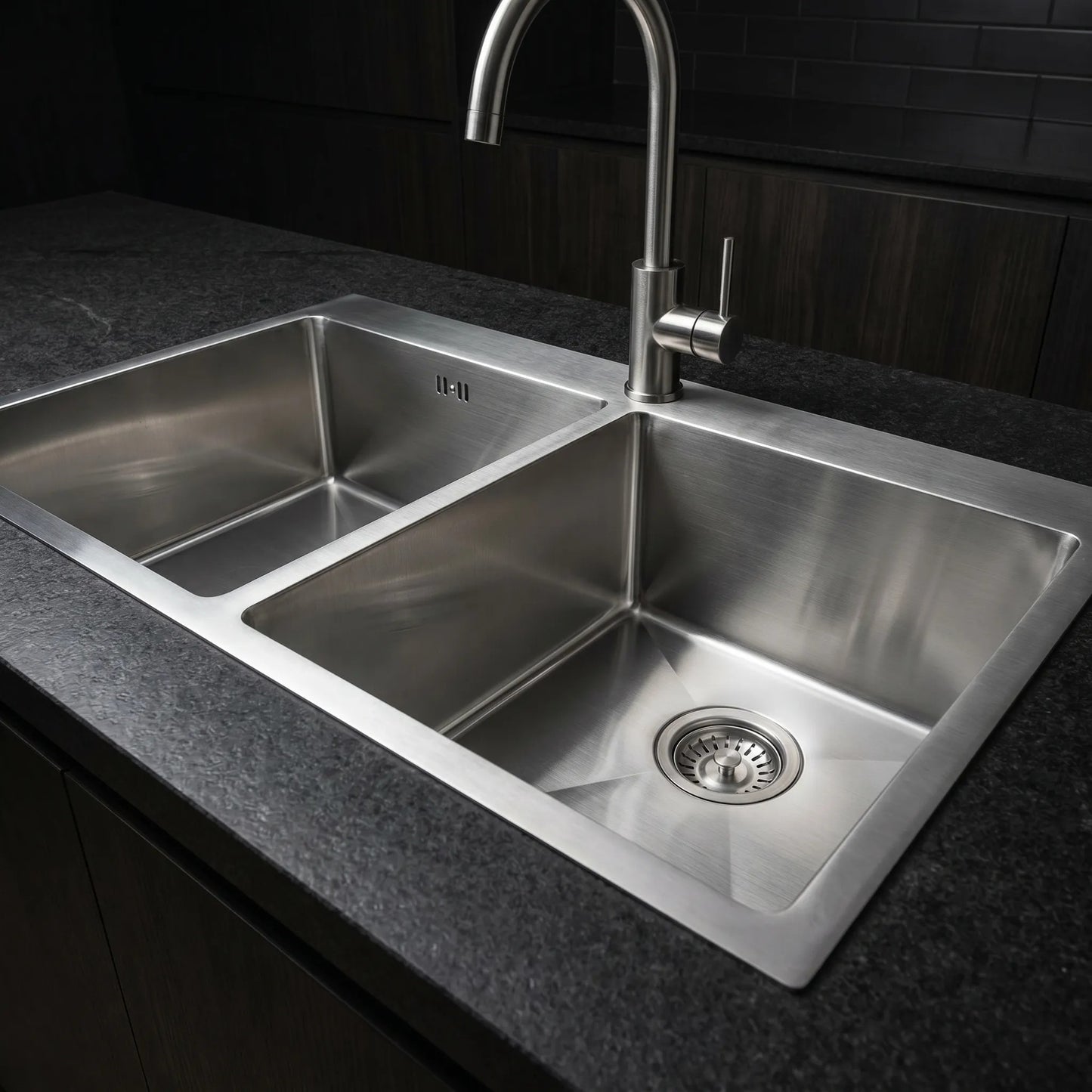 Chiuvetă inox REA Joel BRUSH STEEL fără robinet de bucătărie 6