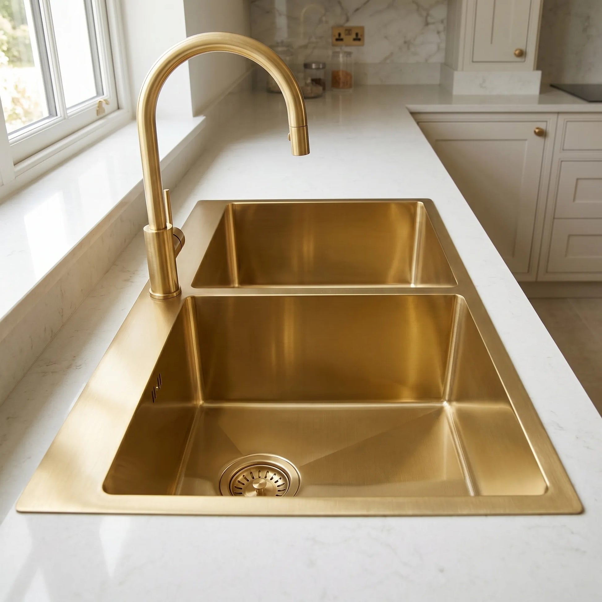 Chiuvetă inox Joel BRUSH GOLD fără robinet de bucătărie 6