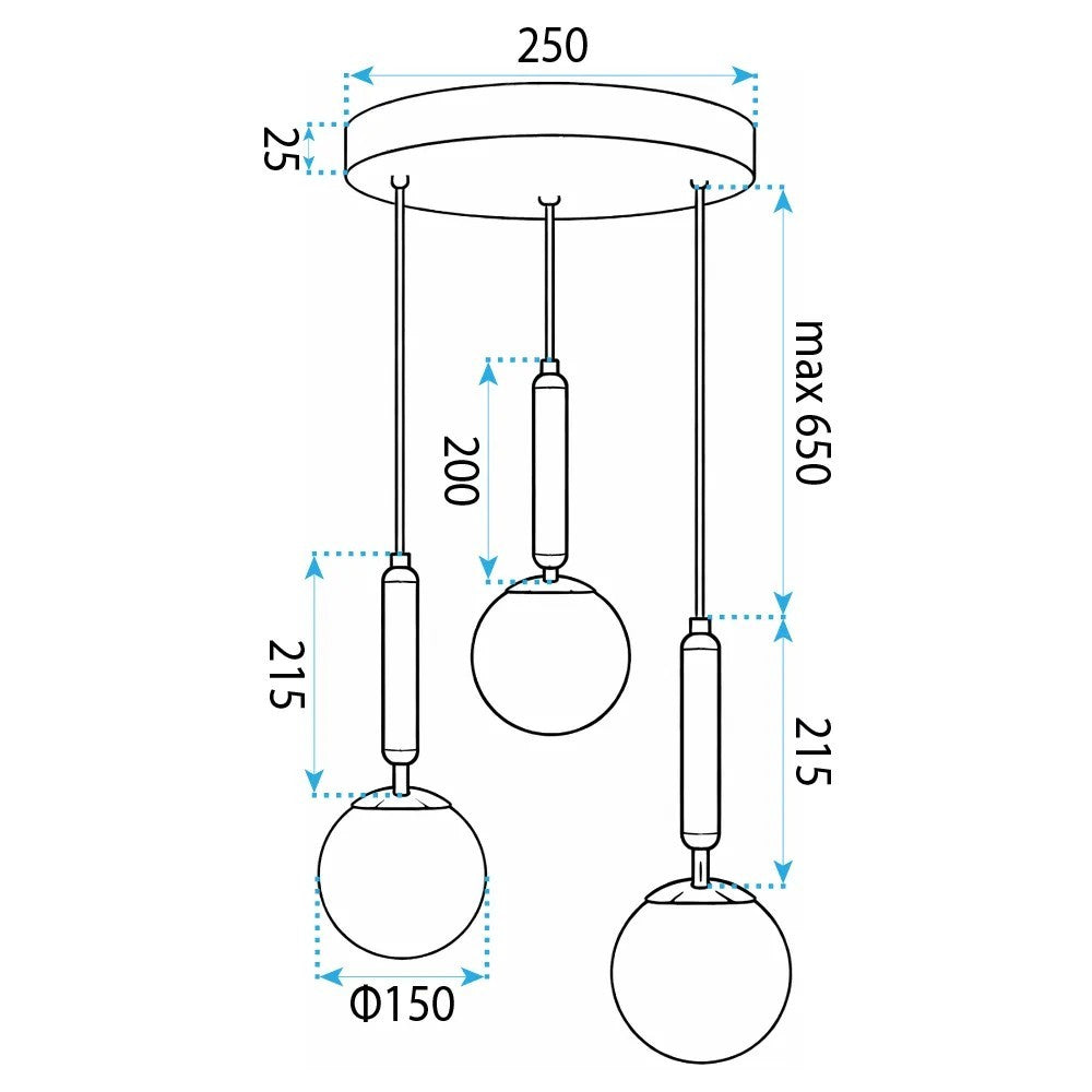 LAMPĂ DE TAVAN SUSPENDATĂ G179-3CP GOLD  6