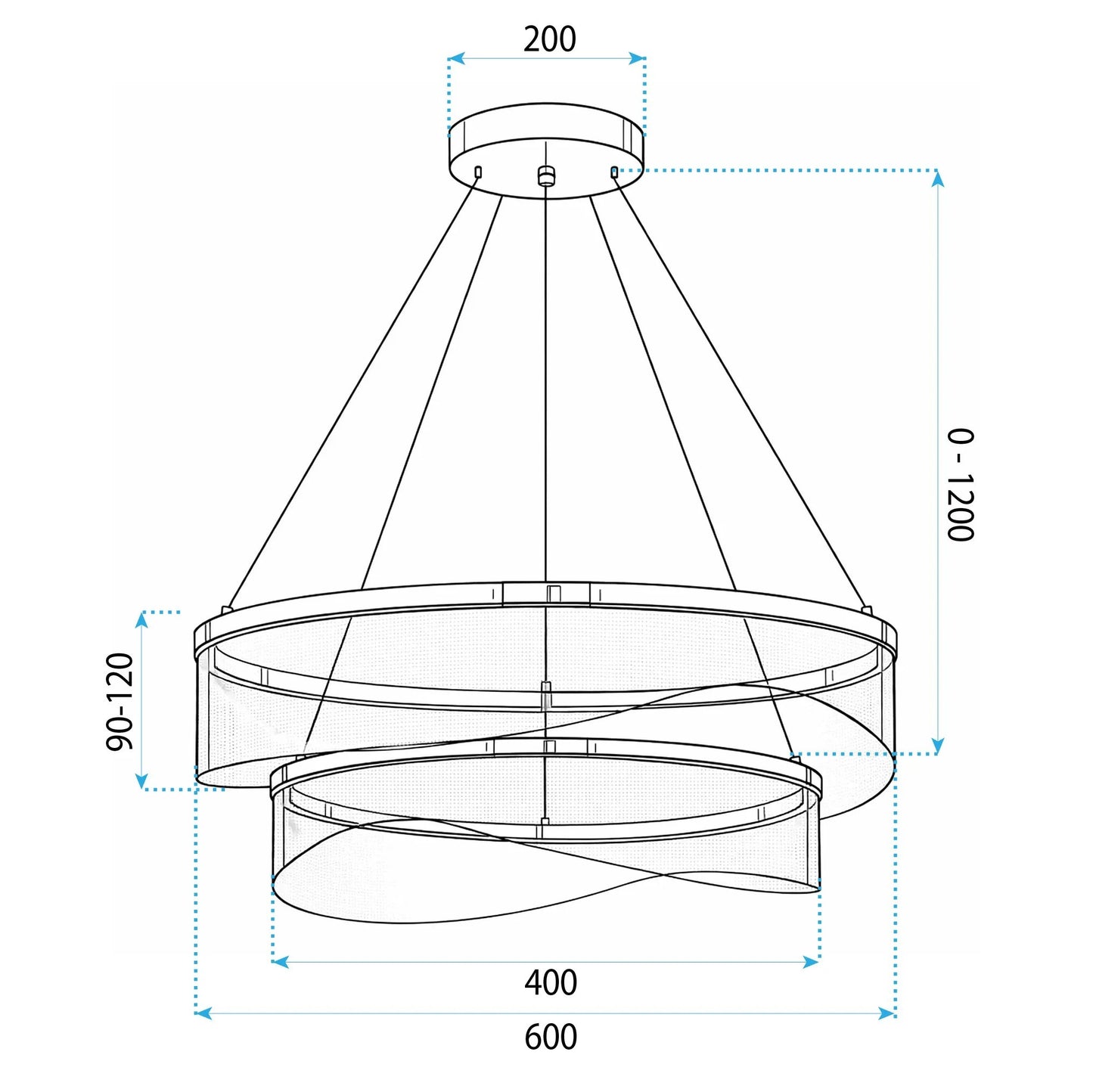 LAMPĂ DE TAVAN SUSPENDATĂ G146-2CP GOLD  6