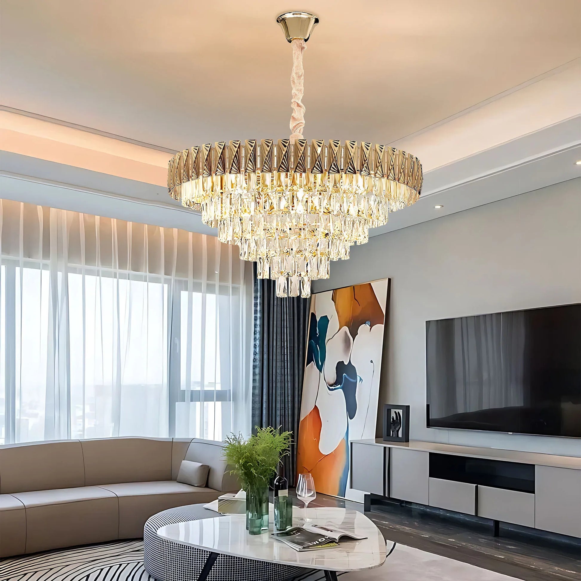 Lampă suspendată Cristal G061-CP 80CM GOLD  6