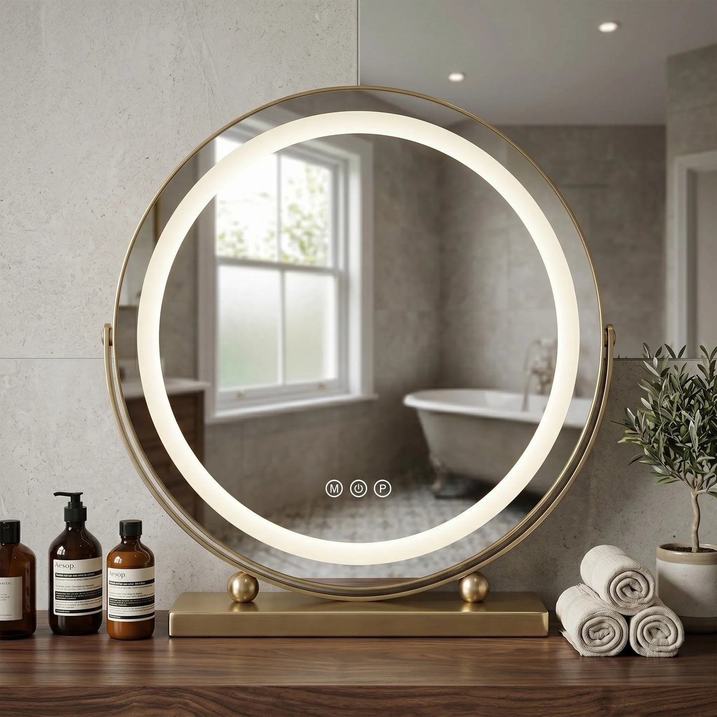 Oglindă LED MAKE-UP L.Gold 40 cm  6
