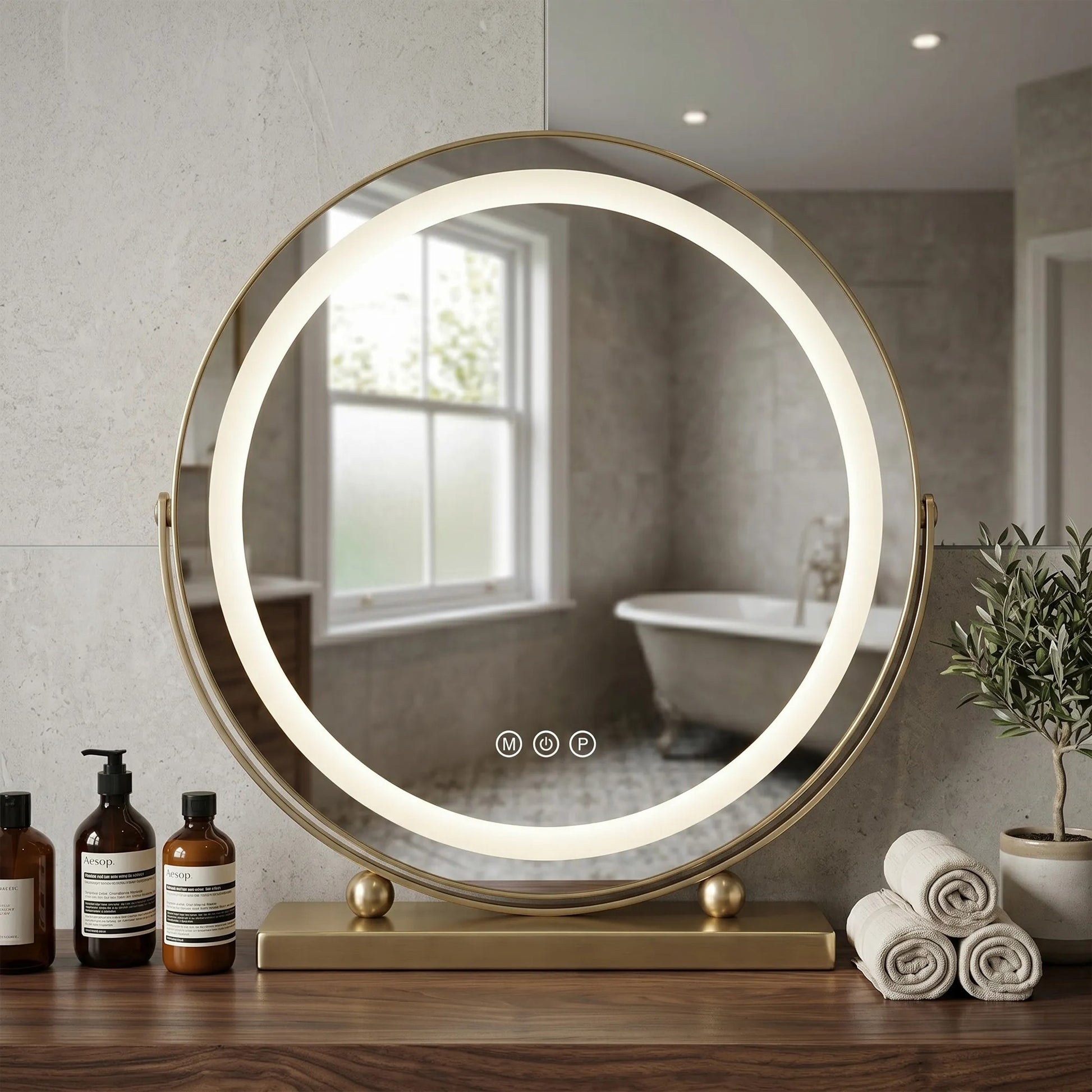 Oglindă LED MAKE-UP L.Gold 40 cm  6