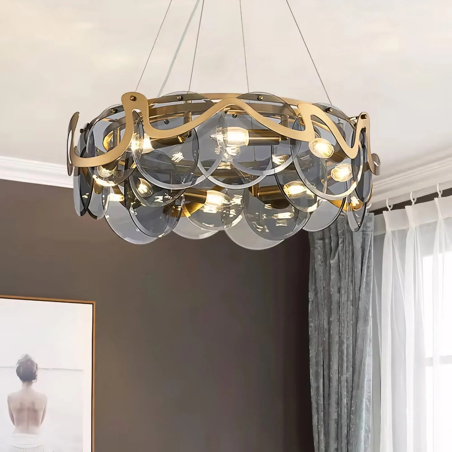 lampă suspendată APP1545-8CP Brush Gold / Grey  6