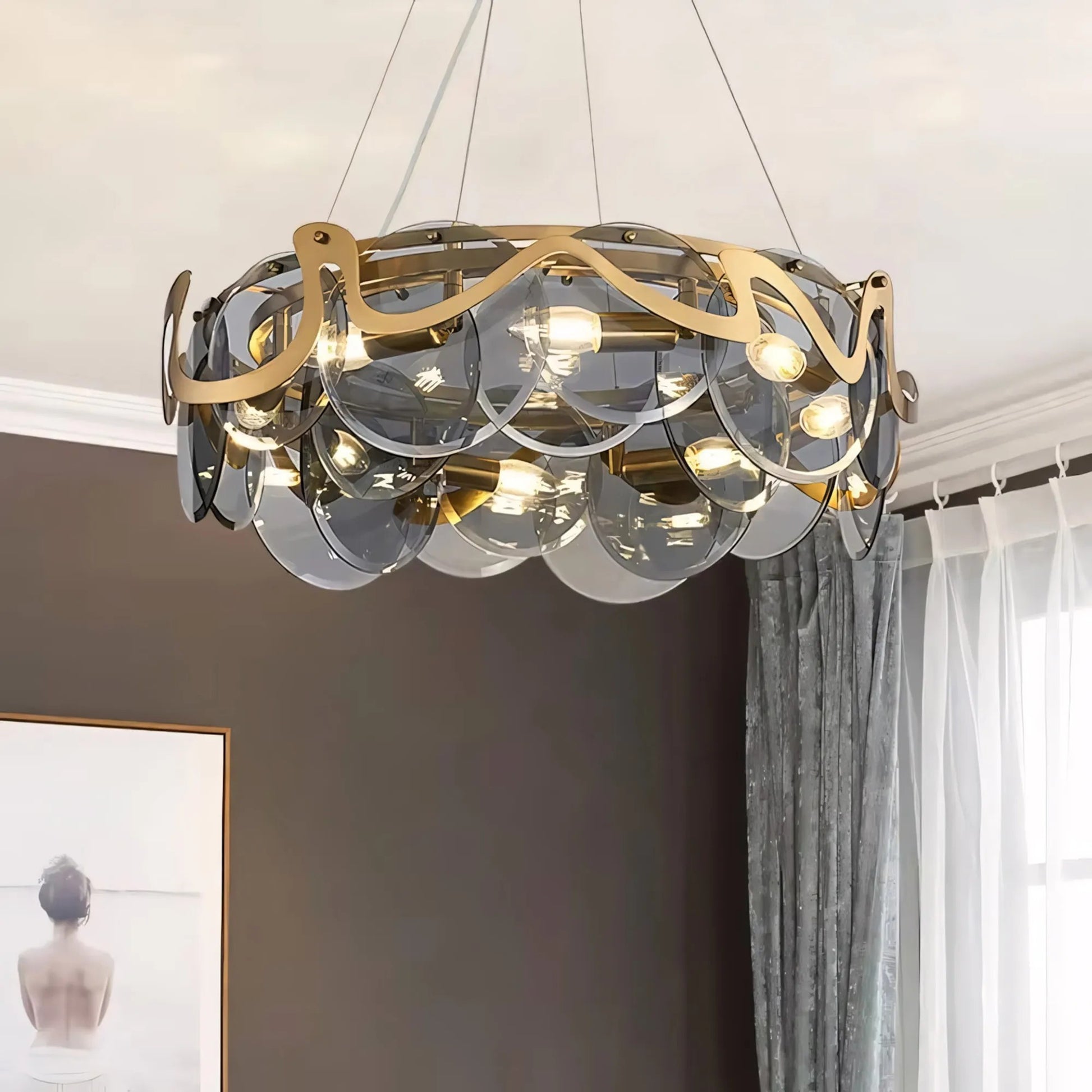 lampă suspendată APP1545-8CP Brush Gold / Grey  6