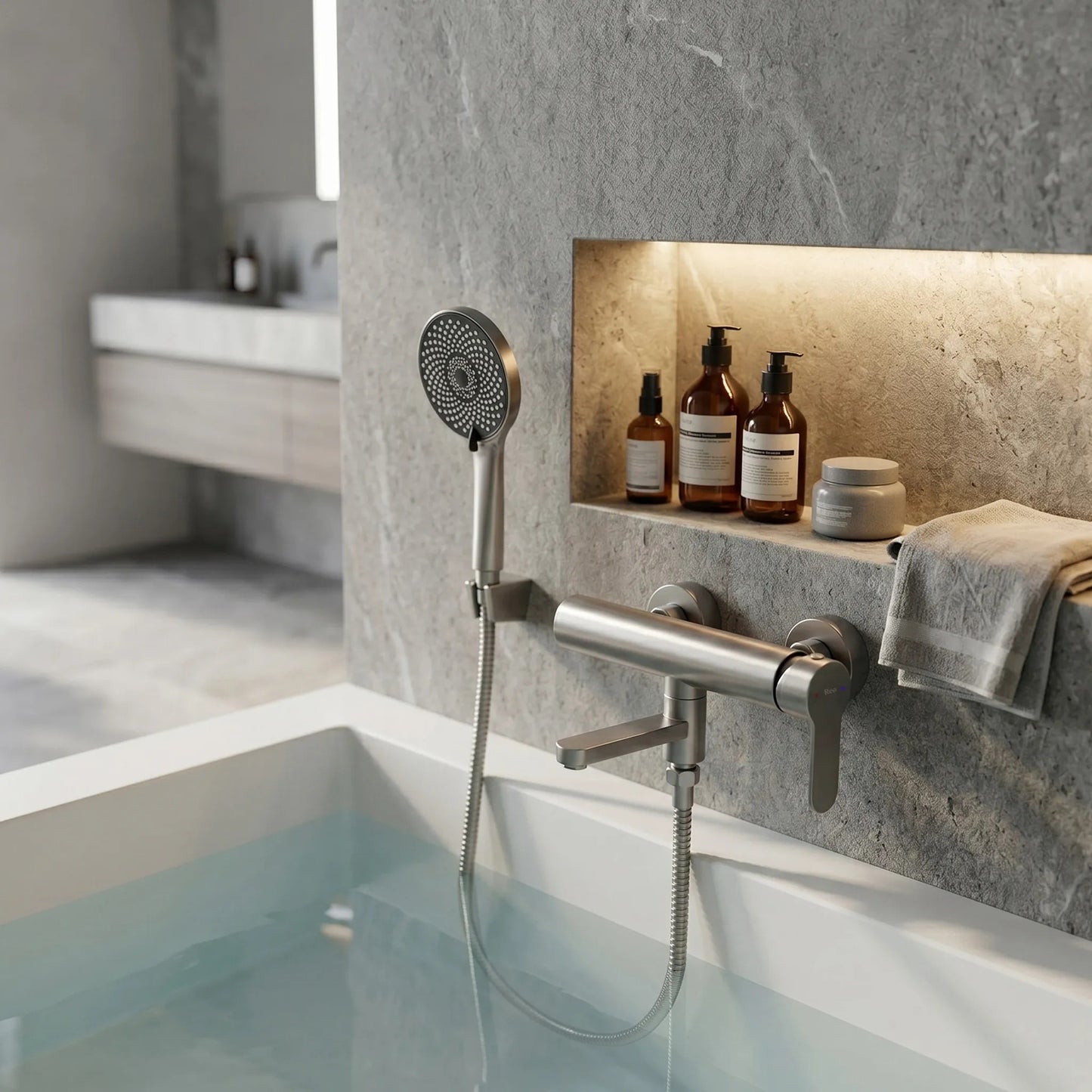 Baterie pentru cadă Rea Arcos Brushed Nickel  6