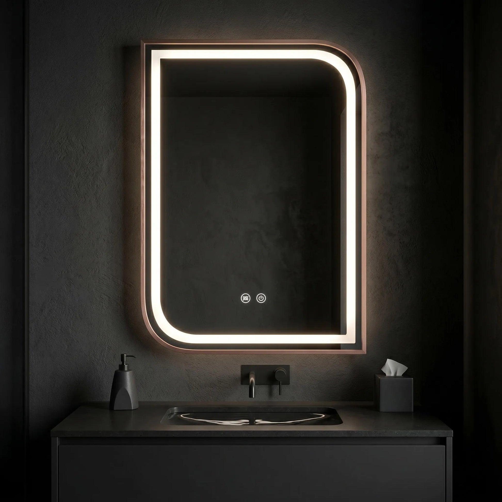 Oglindă LED ZONE 80x60 BRUSH  ROSE GOLD  6