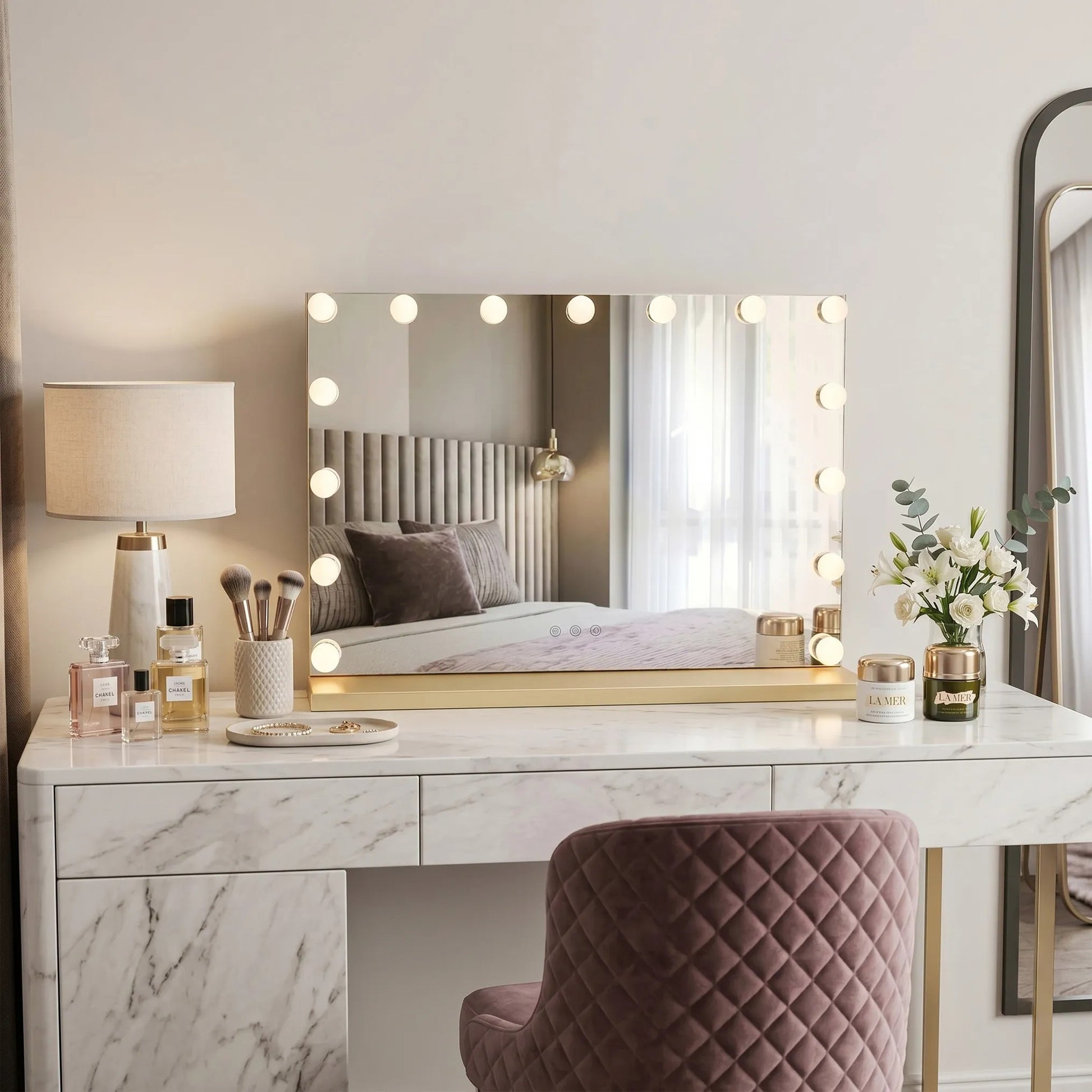 Oglindă LED HOLLYWOOD L.Gold 80x60  6
