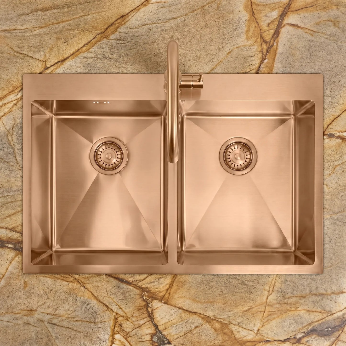 Chiuvetă inox Joel  BRUSH COPPER fără robinet de bucătărie 6