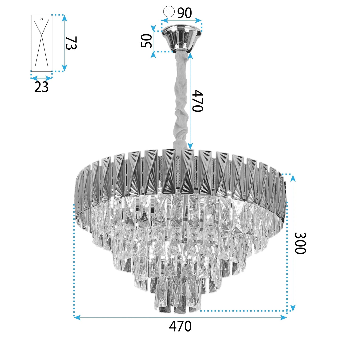 Lampă suspendată Cristal G059-CP  6