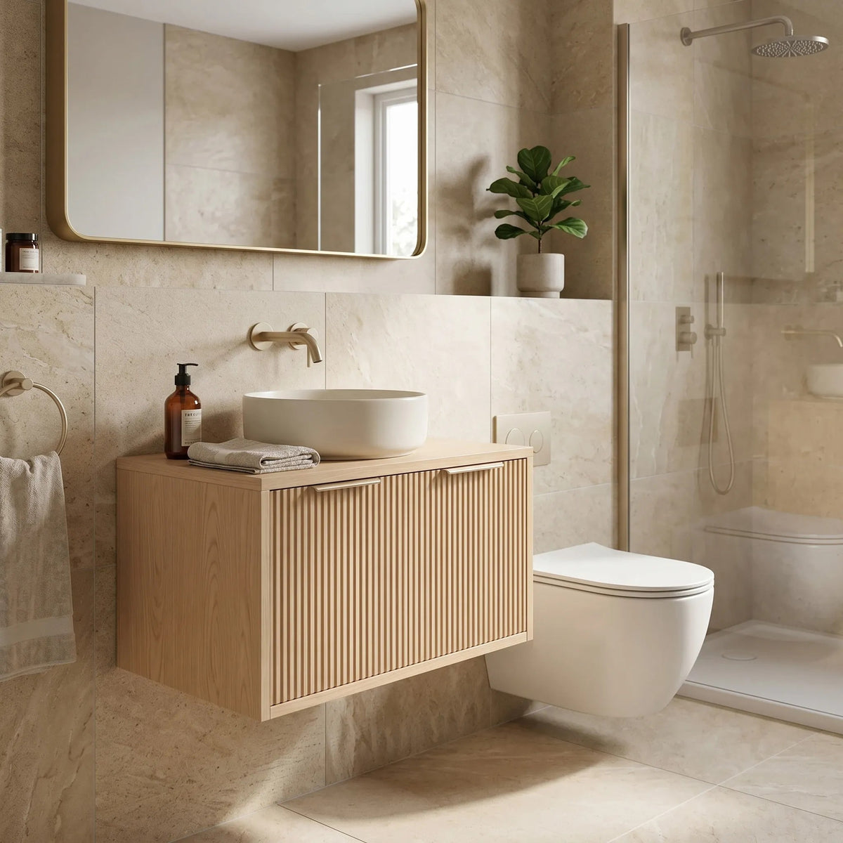 Dulap Baie Pentru Lavoar Rea Core 60cm Beige 6
