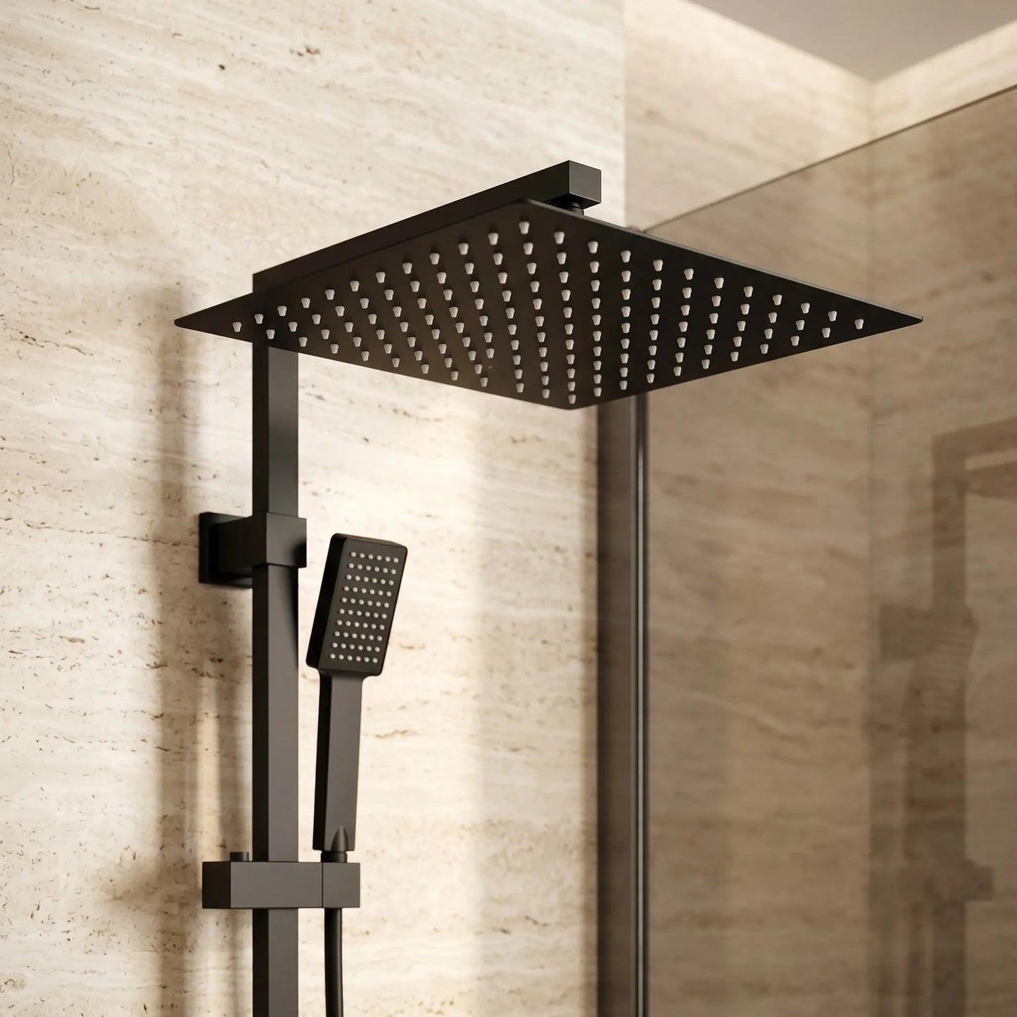 Pălărie De Duș Pătrată REA JS-P015B 30cm Black 6
