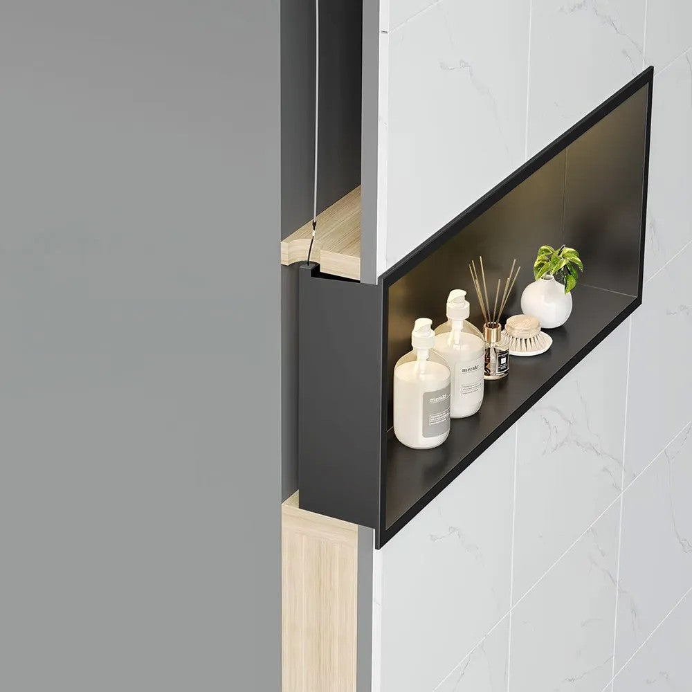 RAFT BAIE INCASTRAT PERETE LED 30x60 Black 6