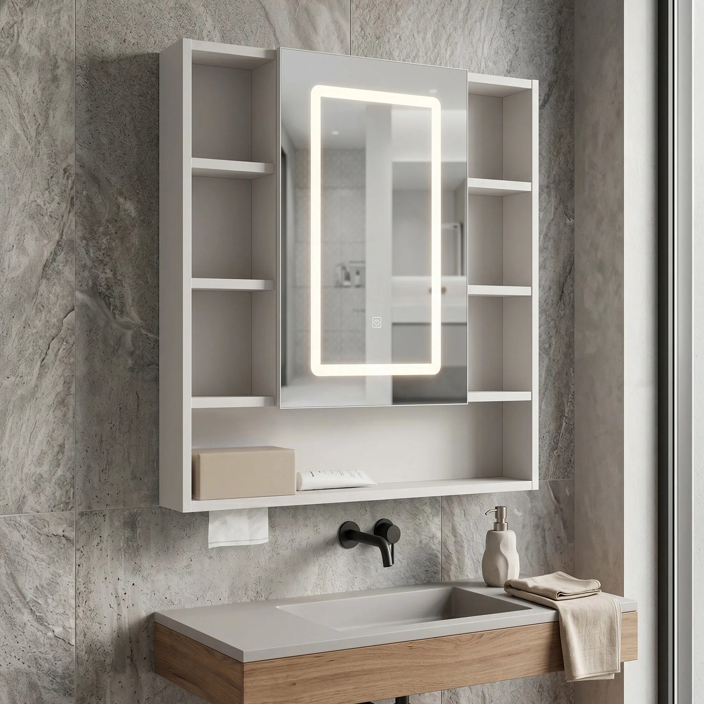 Dulap Cu Oglindă LED Rea Luna 70x80cm 6