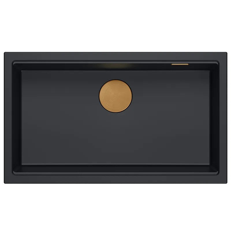 Chiuveta Din Granit Logan 110 Black Dop Auriu 6