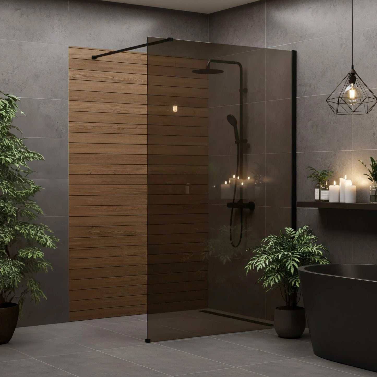 Paravan De Dus Rea Flexi Brown / Black 90 6