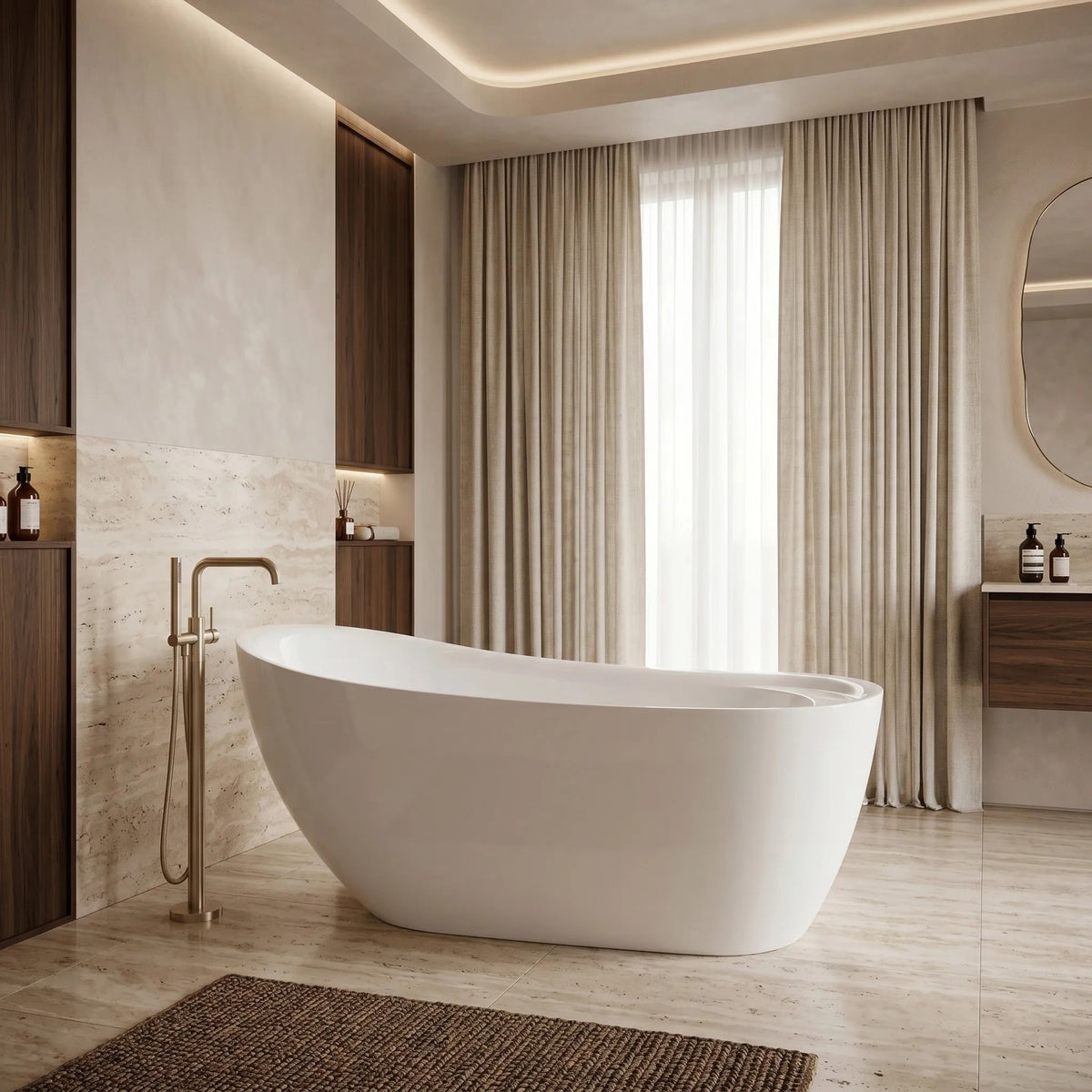 Cadă Freestanding Rea Orte 180 Capac Dop Alb 6