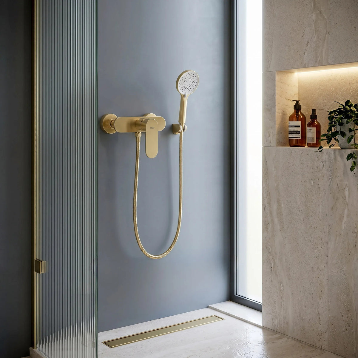 Baterie De Duș REA DROP Brush Gold 6