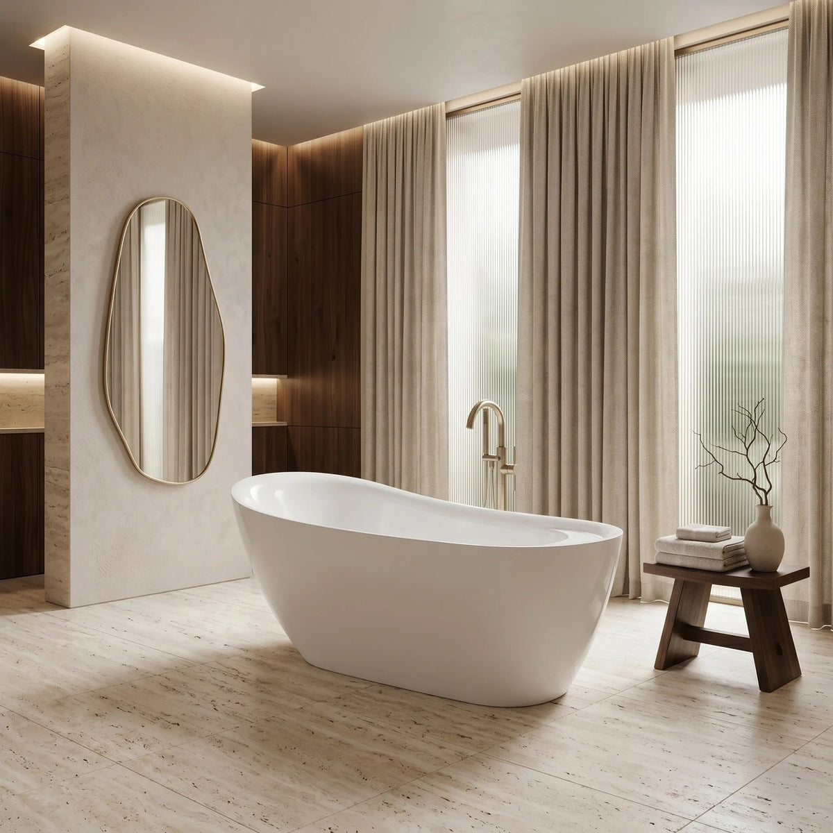 Cadă Freestanding Rea Orte 170 Capac Dop Negru 6