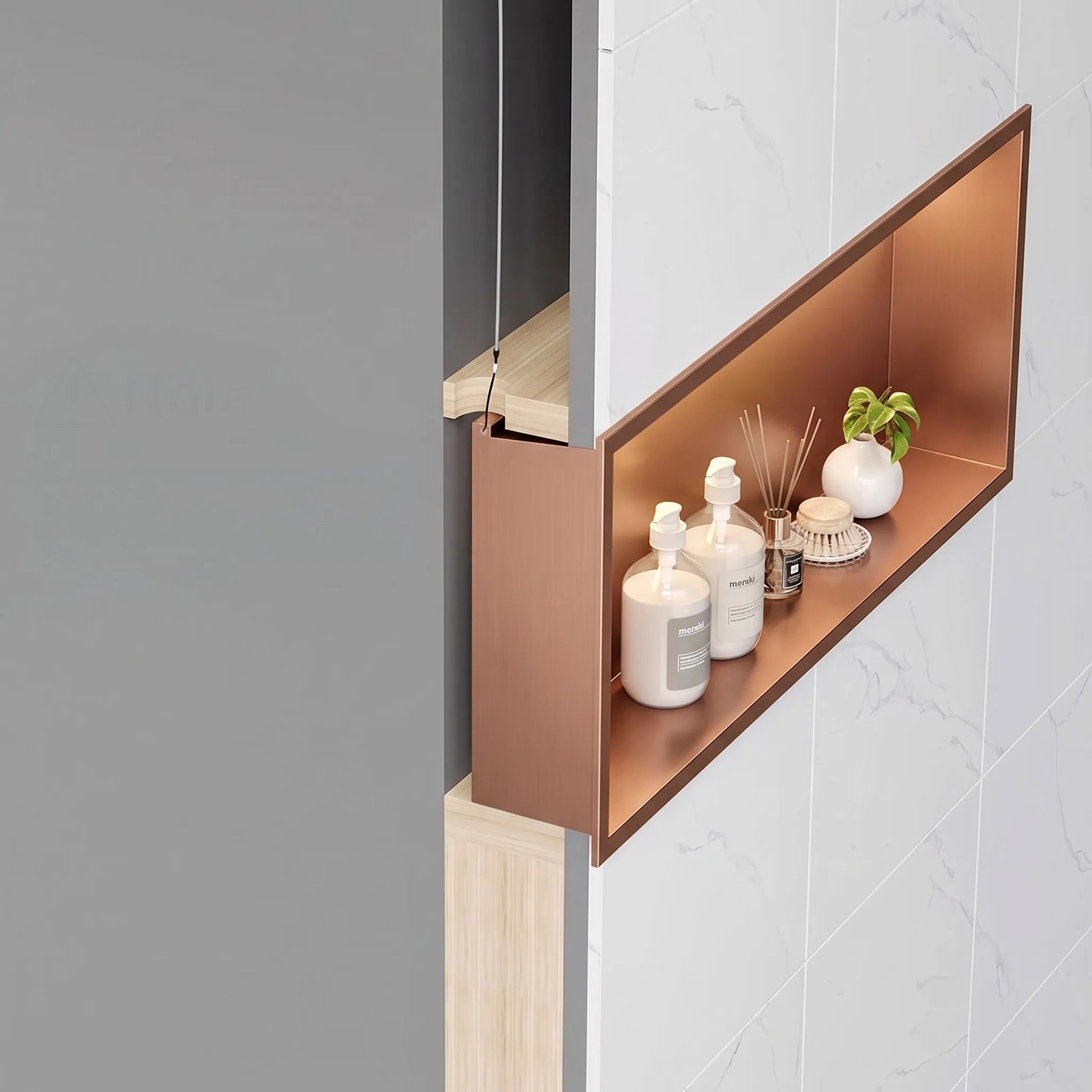 RAFT BAIE INCASTRAT PERETE LED 30x45 Brush Copper 6