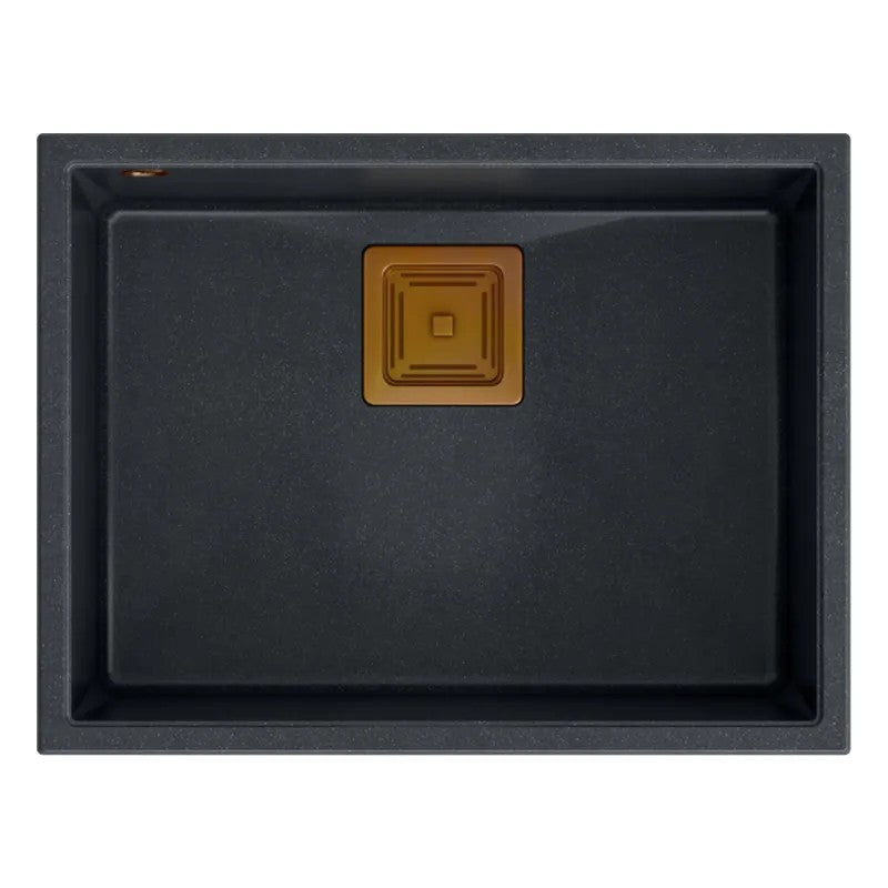 Chiuveta Din Granit DAVID 50 Black Metallic Dop Auriu 6