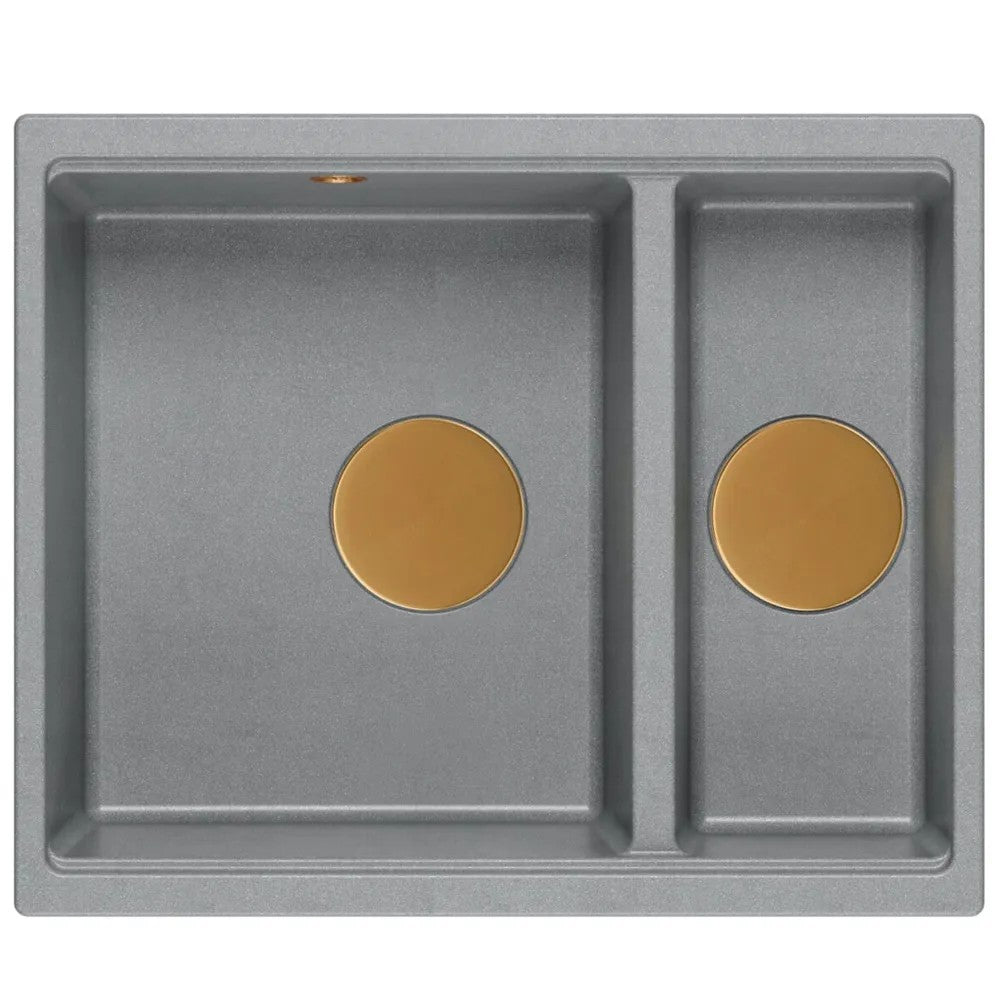 Chiuveta Din Granit Logan 150 Grey Metallic Dop Auriu 6