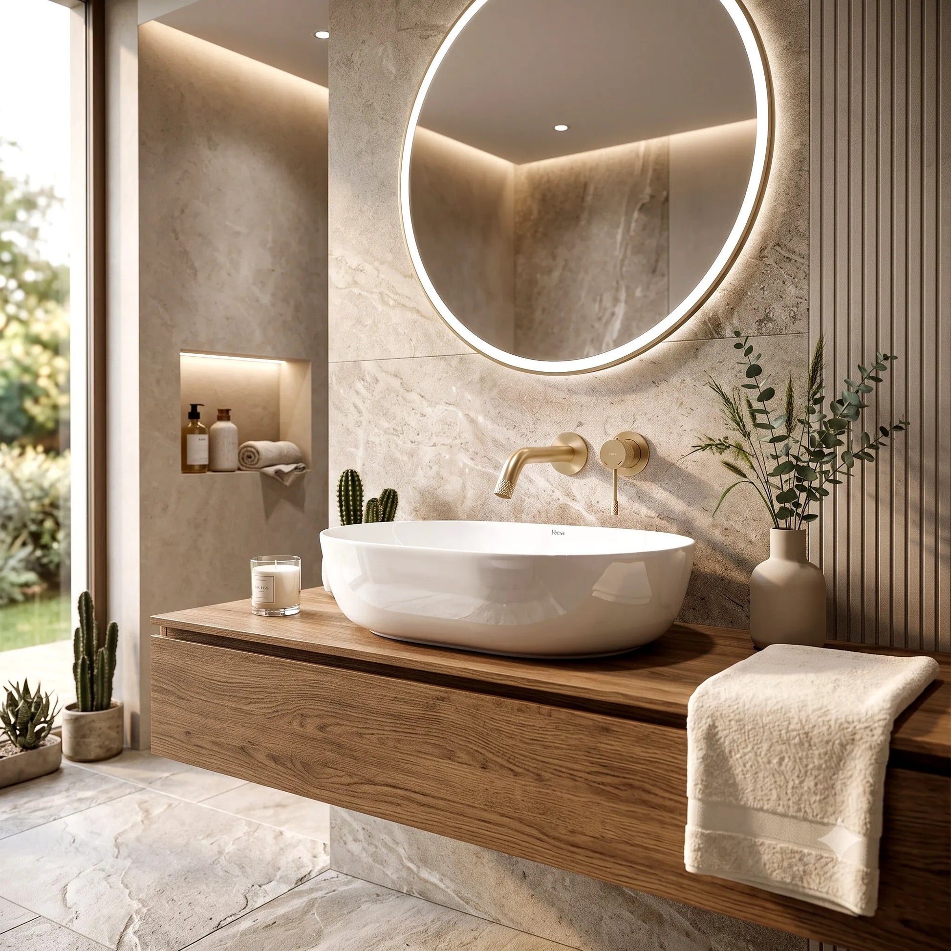 Lavoar Ceramic Pentru Blat CLEO 50 Alb - REA 6