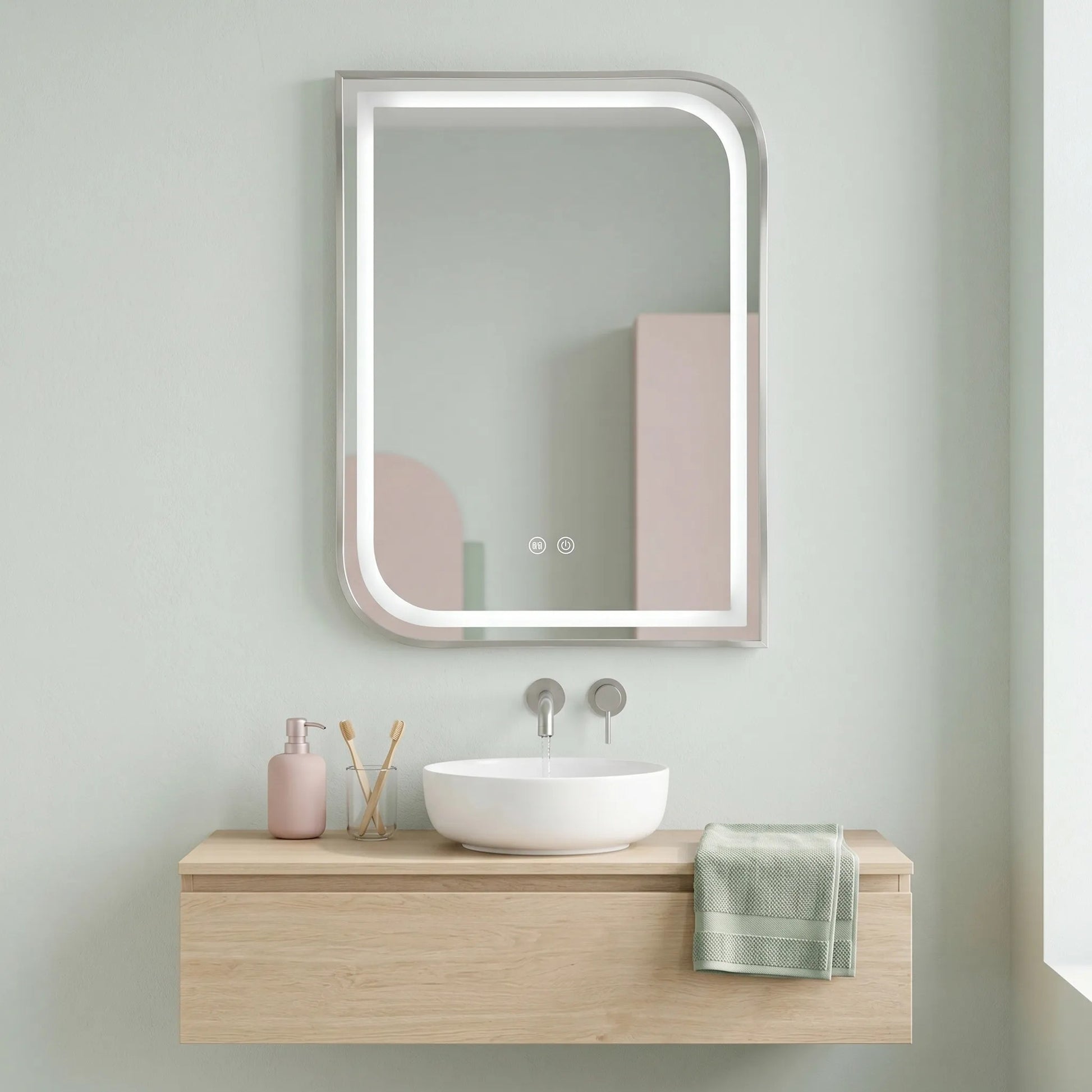 Oglindă LED ZONE 80x60 BRUSH NICKEL  6