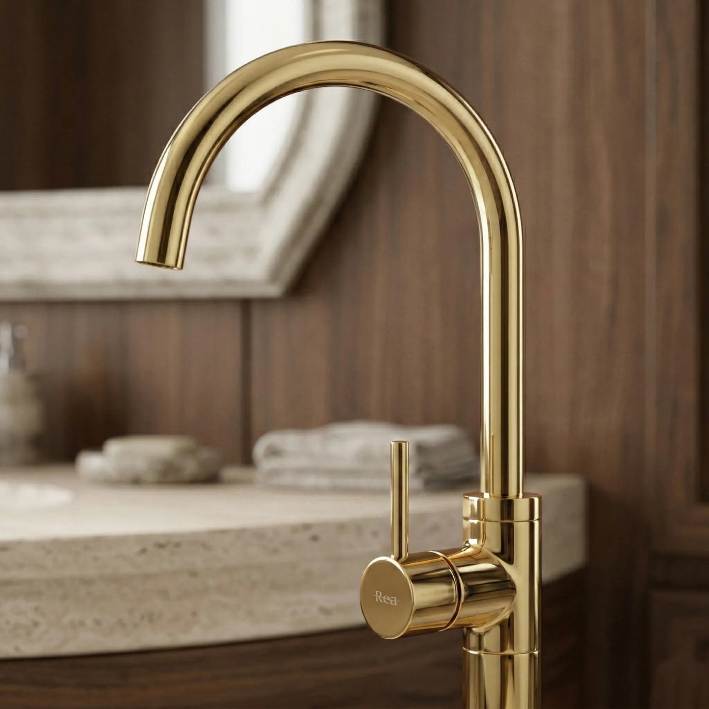 Robinet pentru lavoar Rea Lungo Gold  6